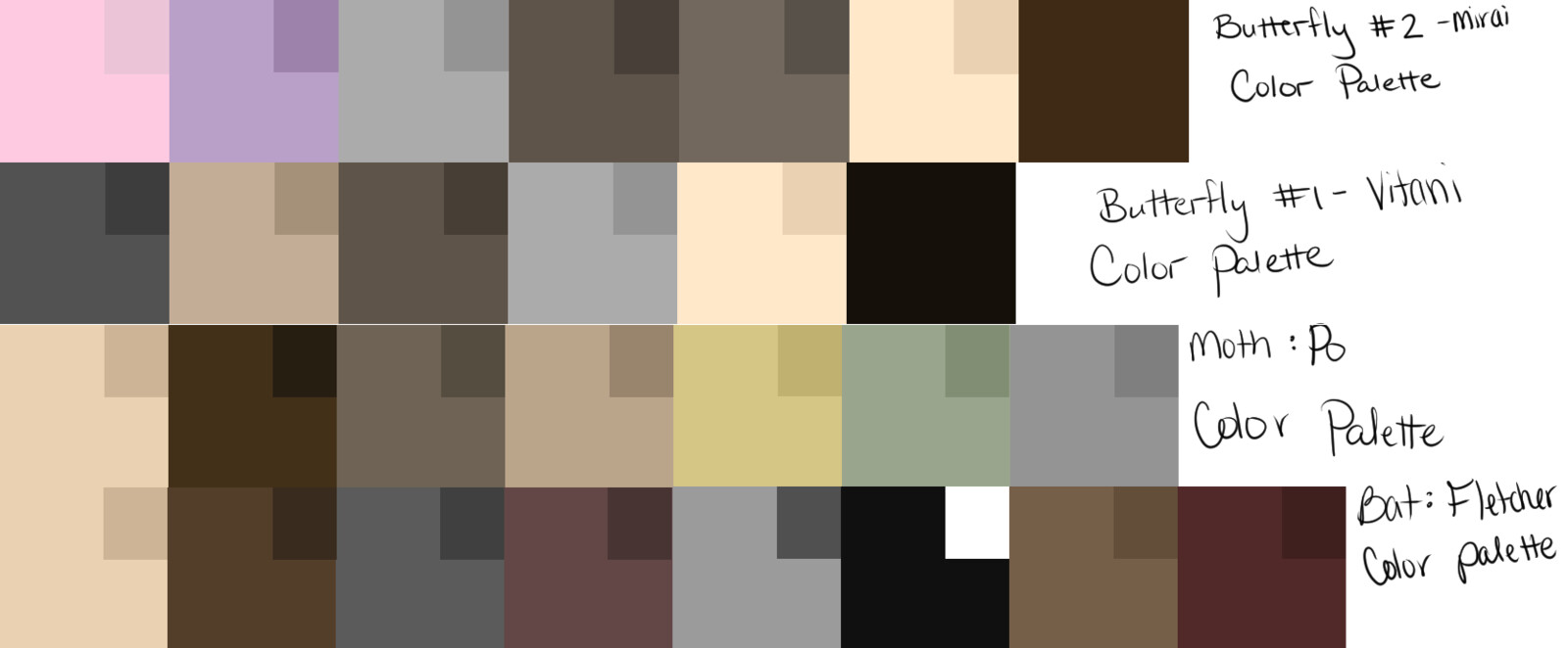 Main Color Palette for the Card/ Physical Game.