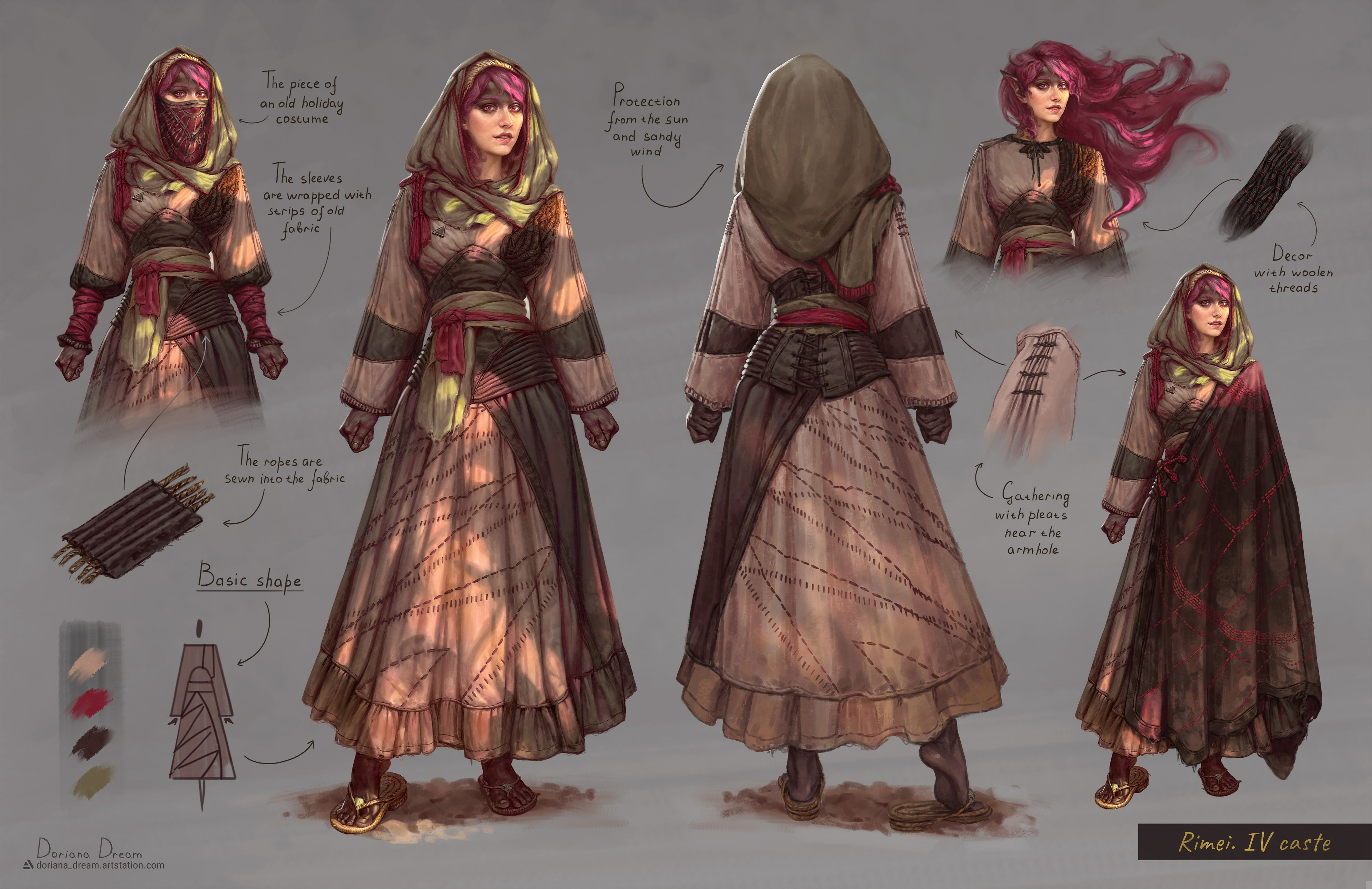 Concept sheet. All hand-painted
