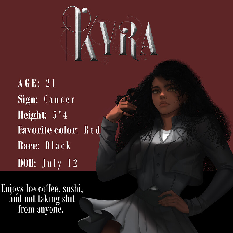 Rebirth Academy Character Bio Graphic