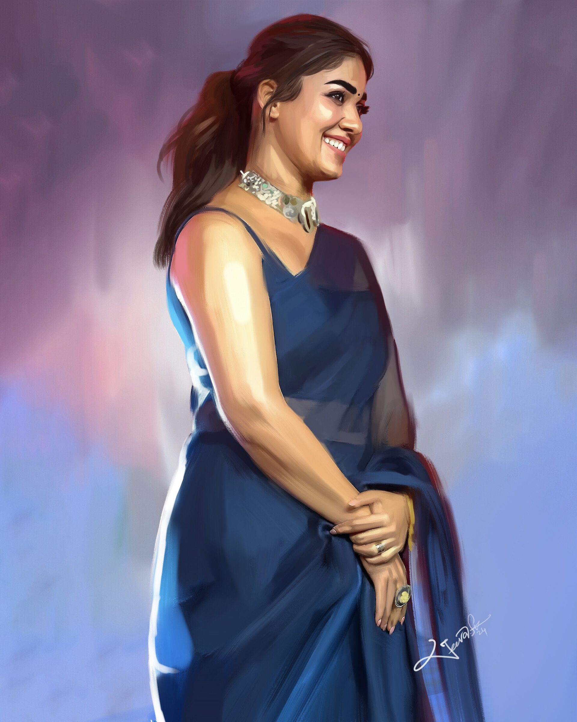 Jeeva Artist Actress Lady Superstar Nayanthara Painting 2024 ladysuperstarnayanthara LadySuperstar Nayanthara
