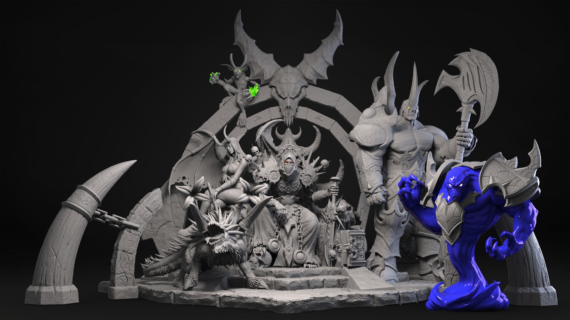 ArtStation - Warcraft Forsaken Warlock&Felguard&Succubus&Imp&Voidwalker ...