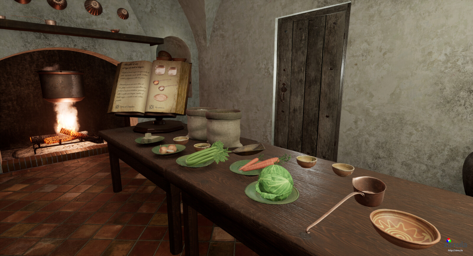 Kitchen and ingredients.