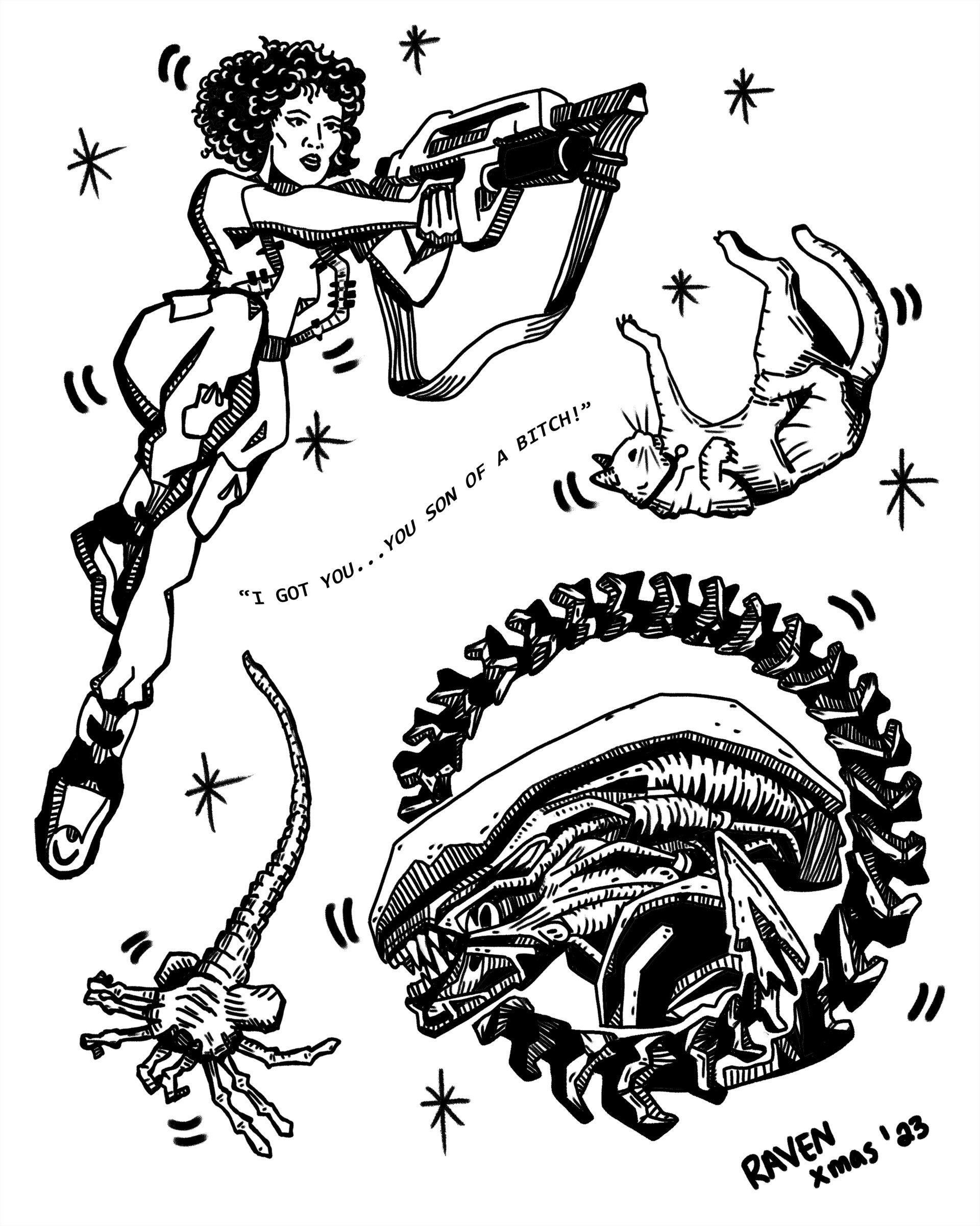 ArtStation ALIEN tattoo flash