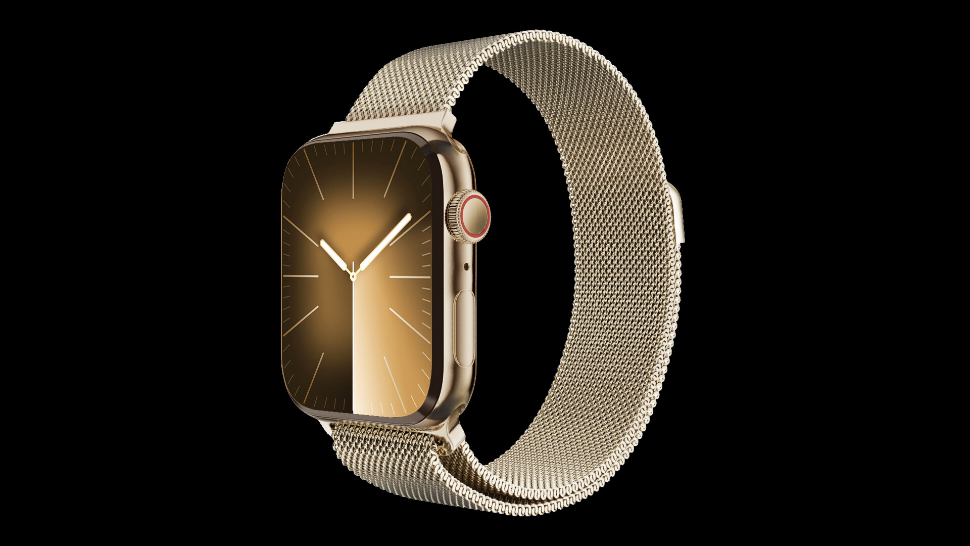 ArtStation Apple Watch Series 9 Gold Stainless Steel Milanese Loop 3D Model
