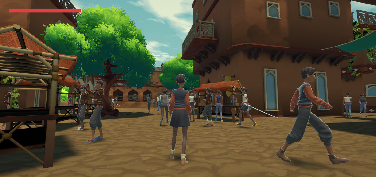 A screenshot of the mid-class residential district where people are actively trading.