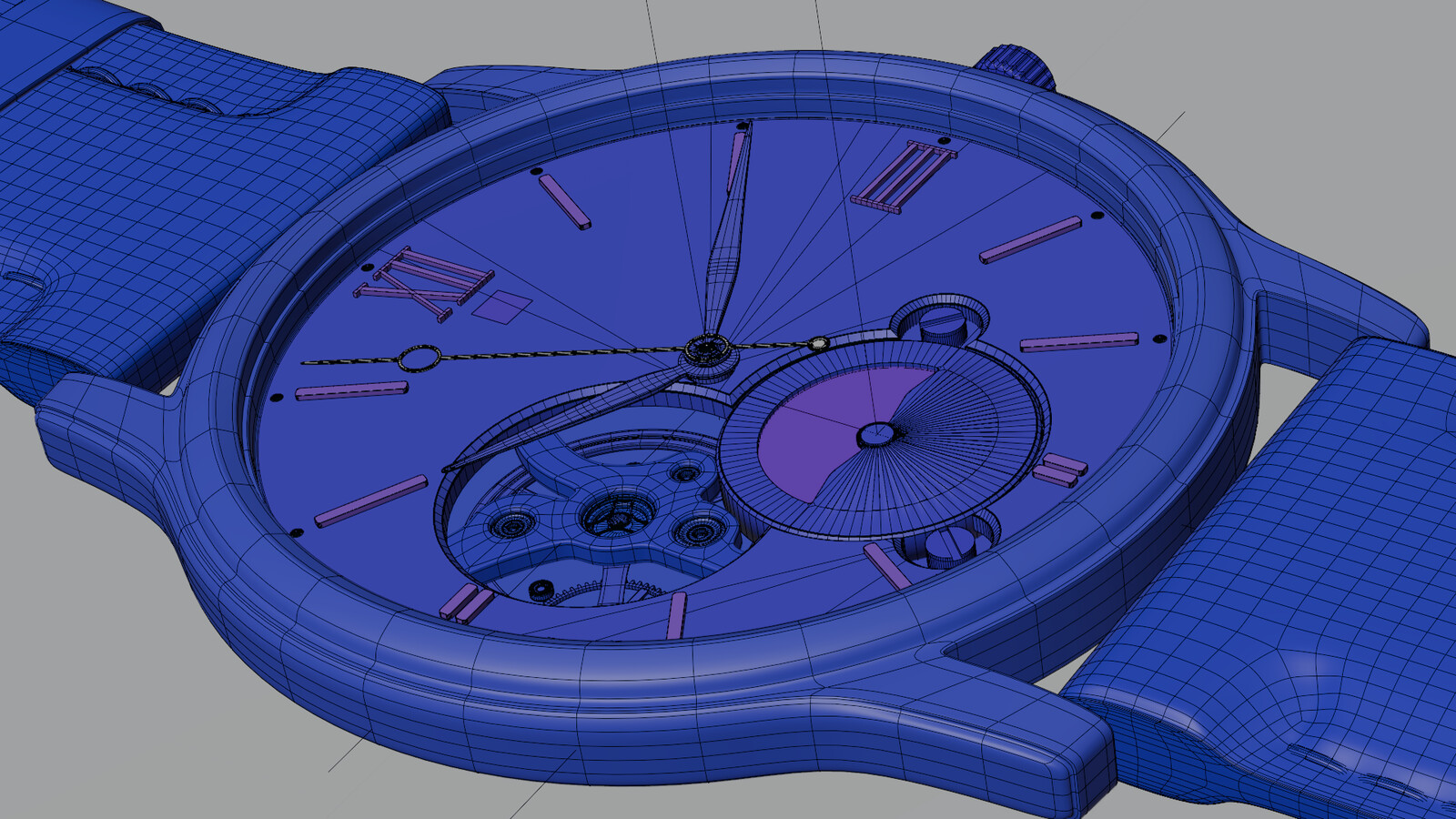 Watch Model, Wireframe View
