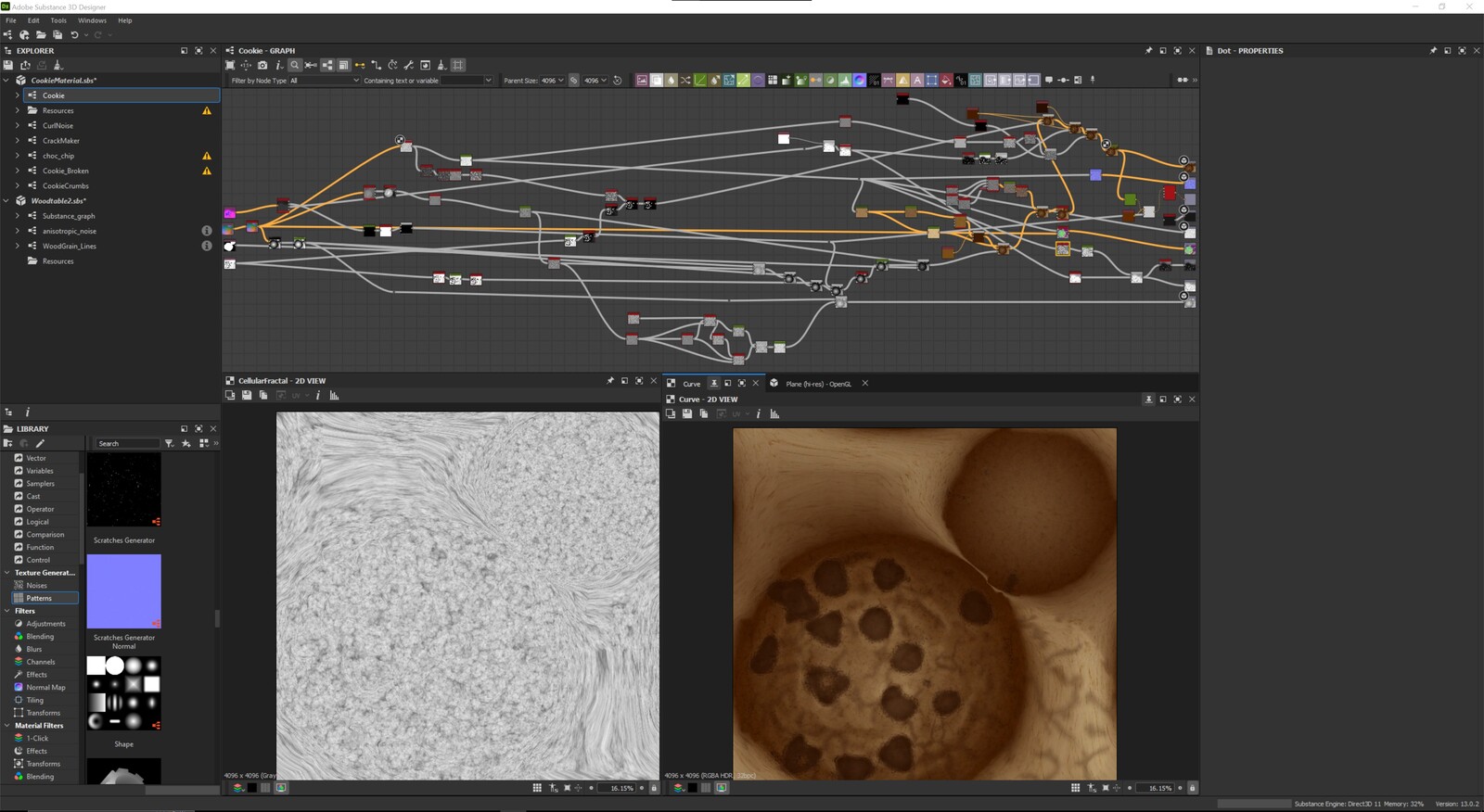 Cookie shader made in Substance Designer