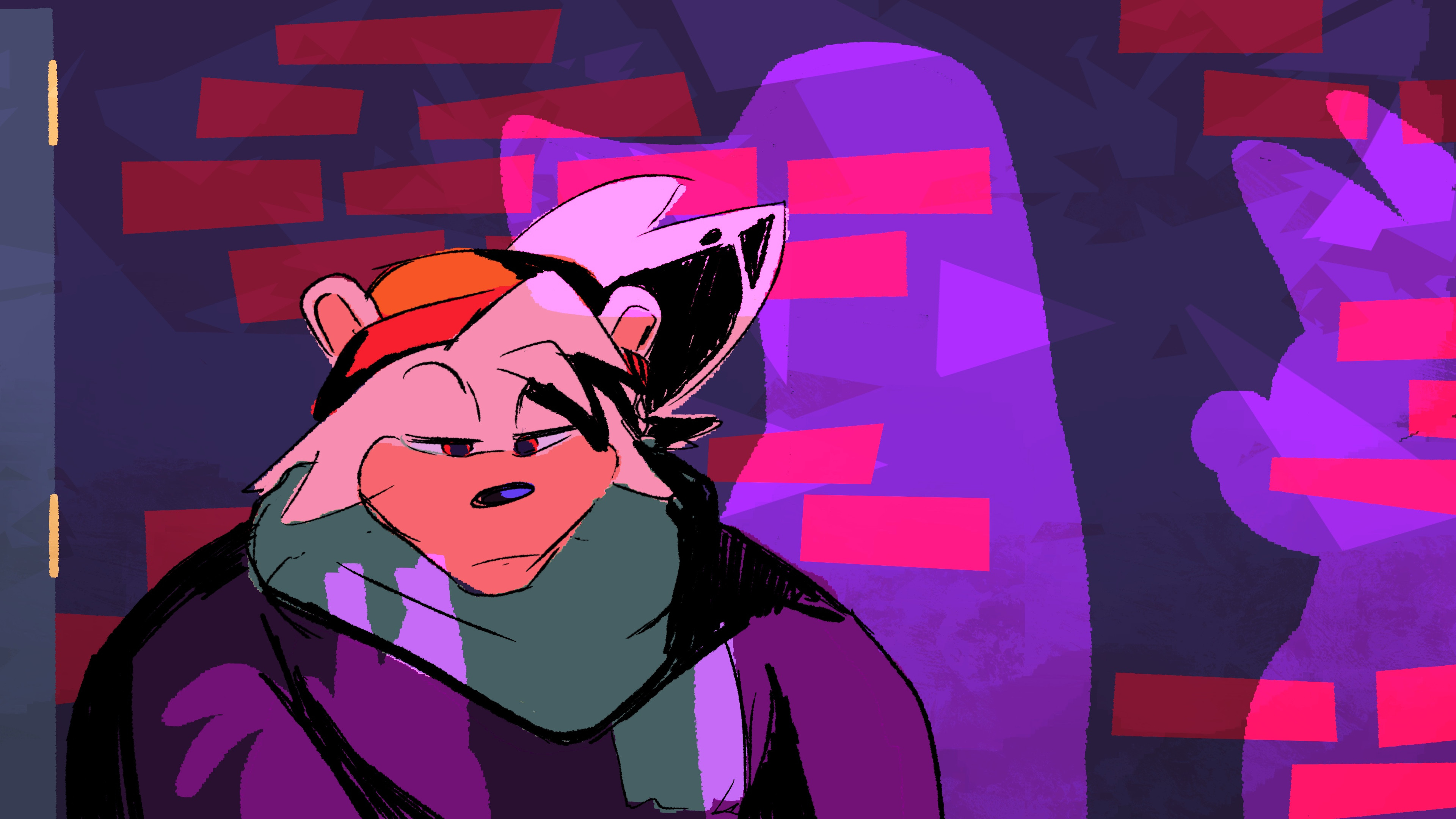 Scene comp for Bark waving patrons into the club as placeholders before animation
