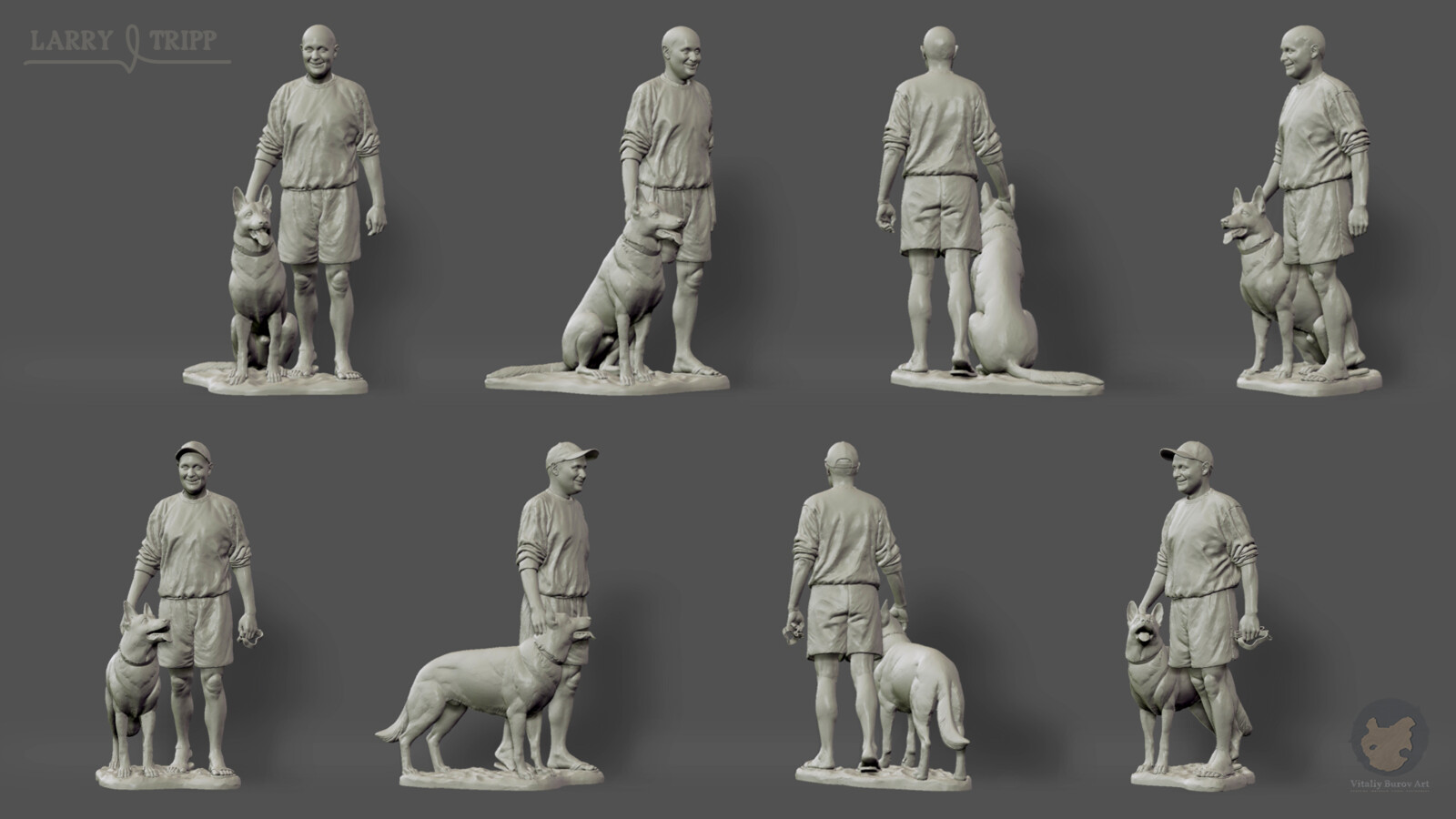 I created this turntable using ZBrush digital sculpting program. The model is viewed as sitting or standing, which is presented as a variation choice.