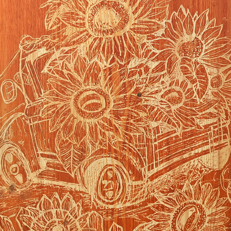 Sunflowers Truck Vintage