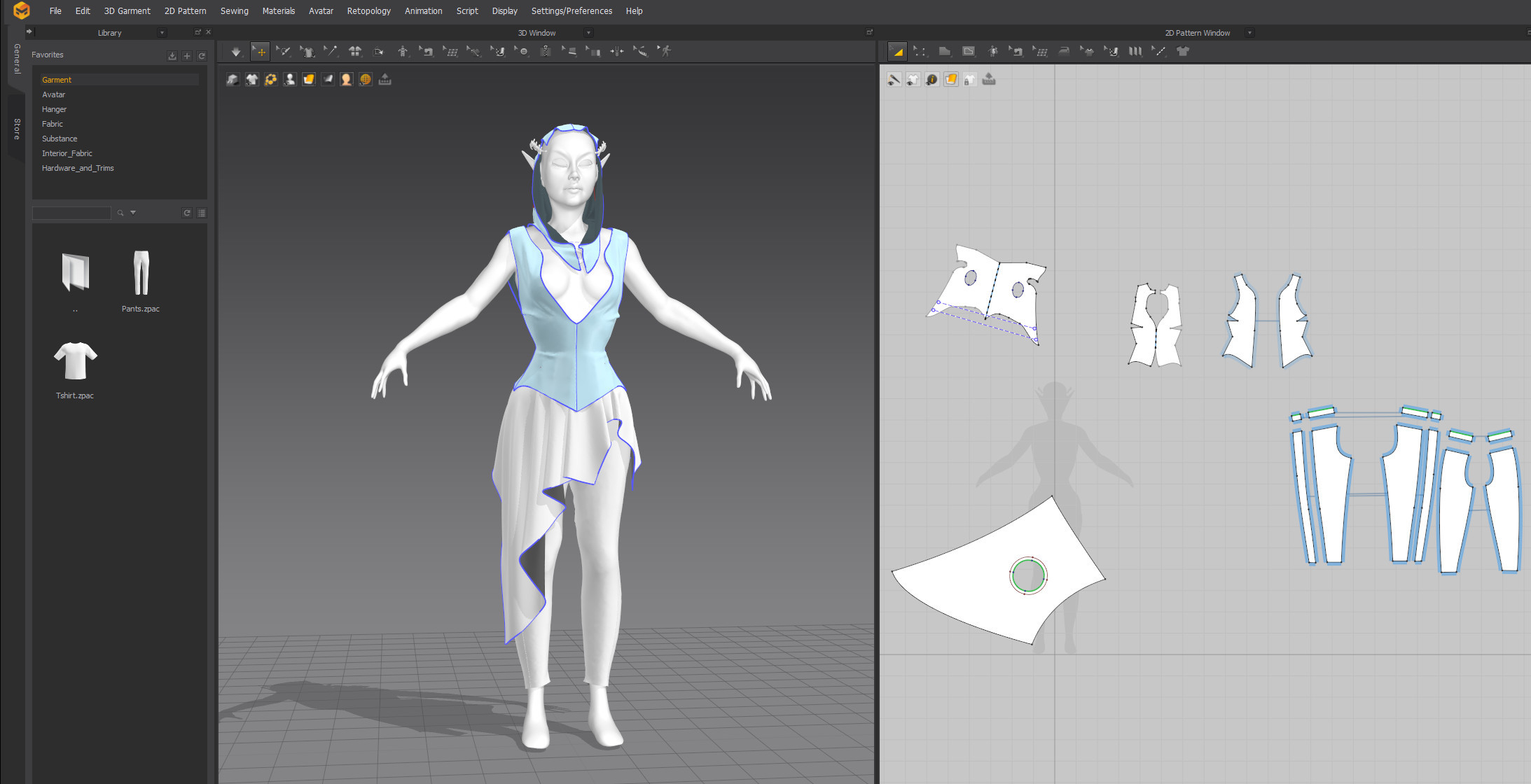 Irene Devin created the clothes in Marvelous Designer and Zbrush