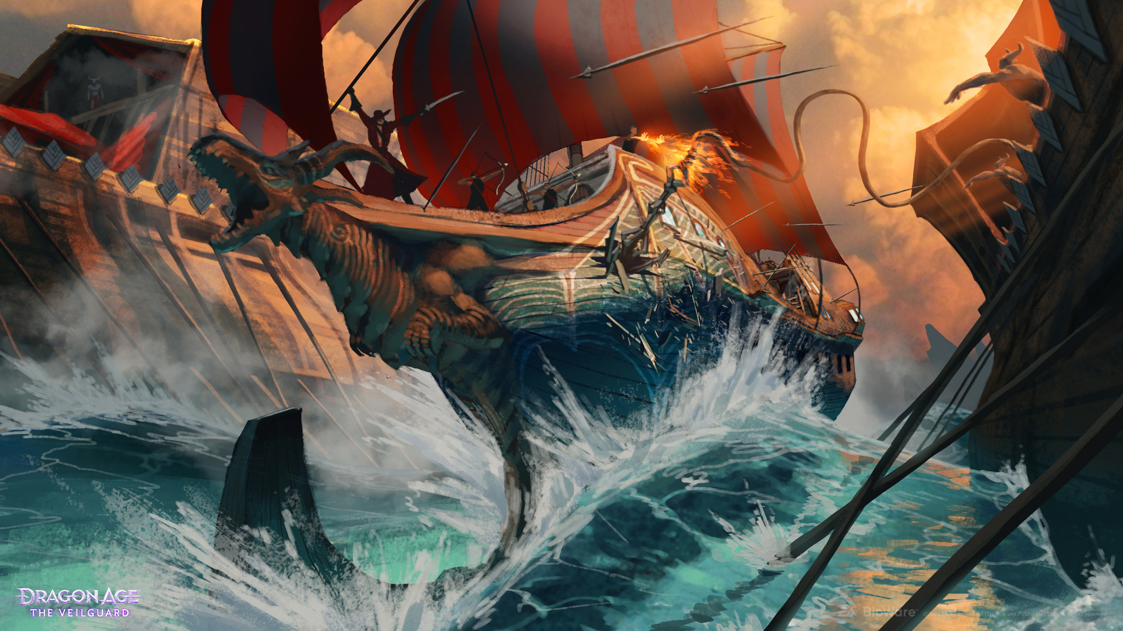 Racing between bulky Qunari dreadnoughts. 
