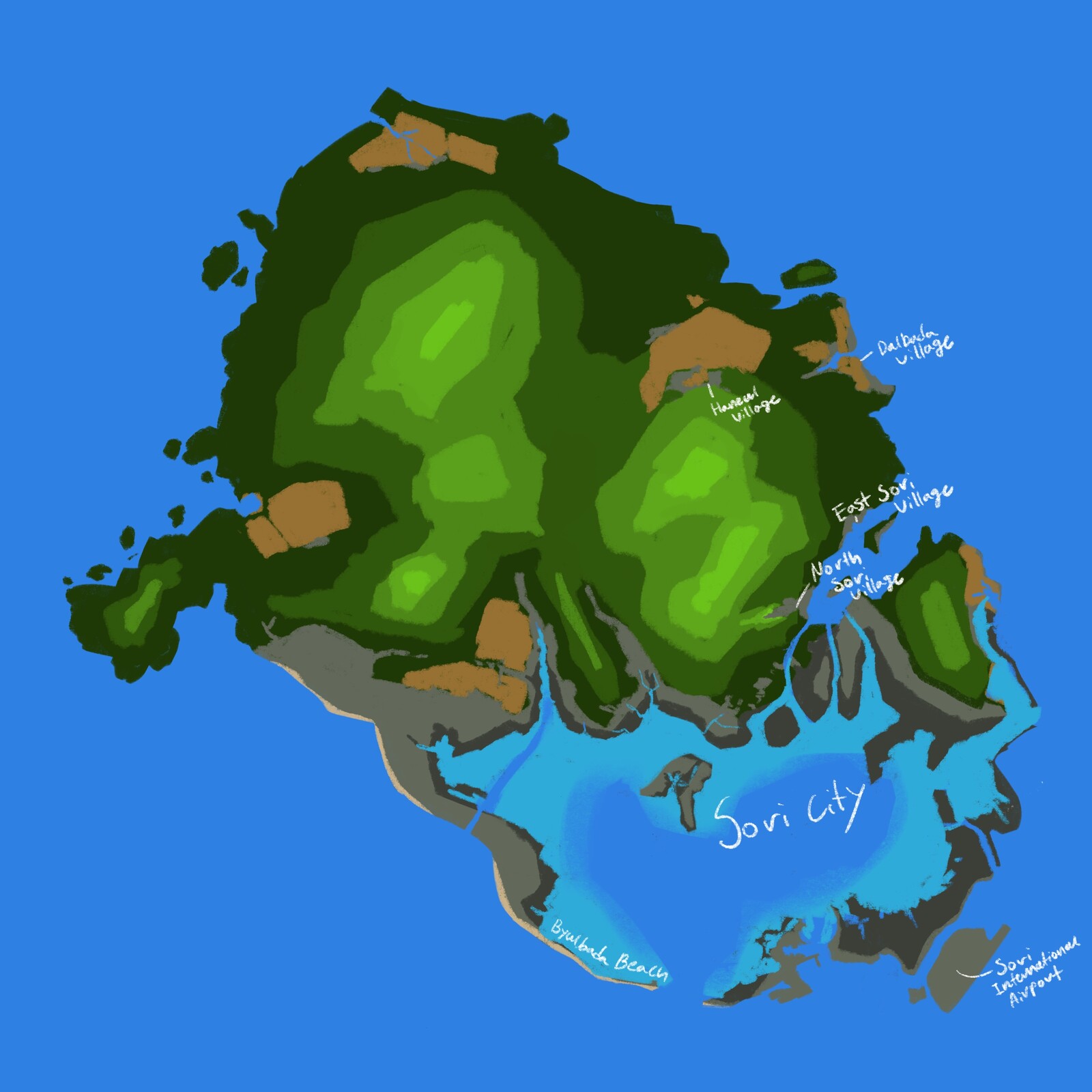 World Map (Based on Small Islands in South Korea)