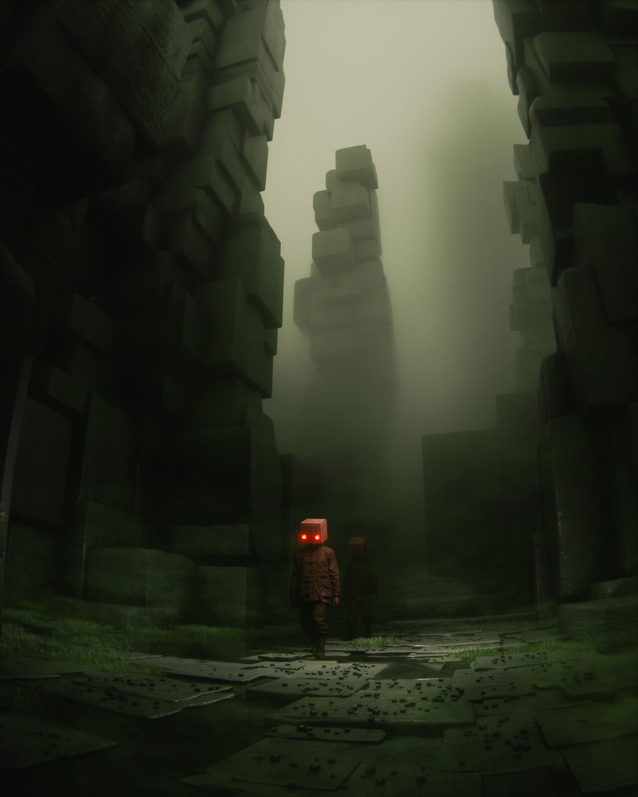 through the stone temple