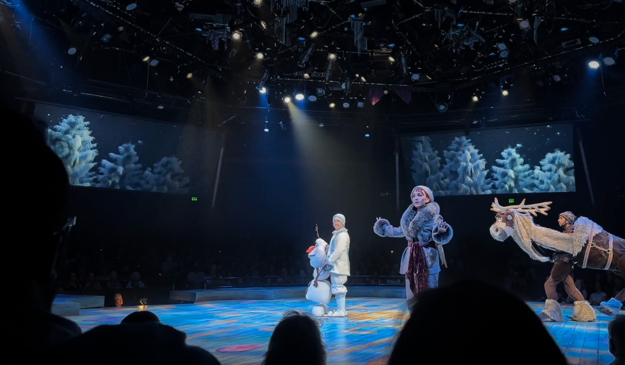Projection design for Disney's Frozen Broadway musical. Created using Unreal Engine, Photoshop and After Effects.