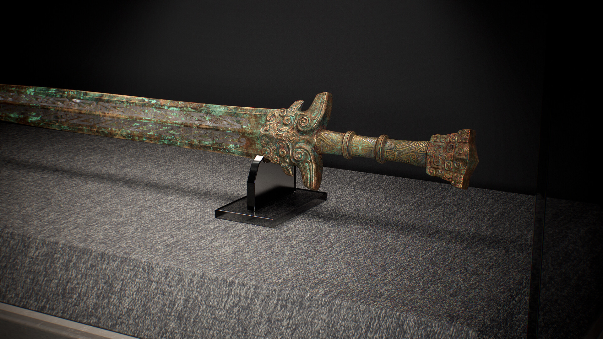 ArtStation - 青铜金银错绿松石嵌剑/Chinese Sword