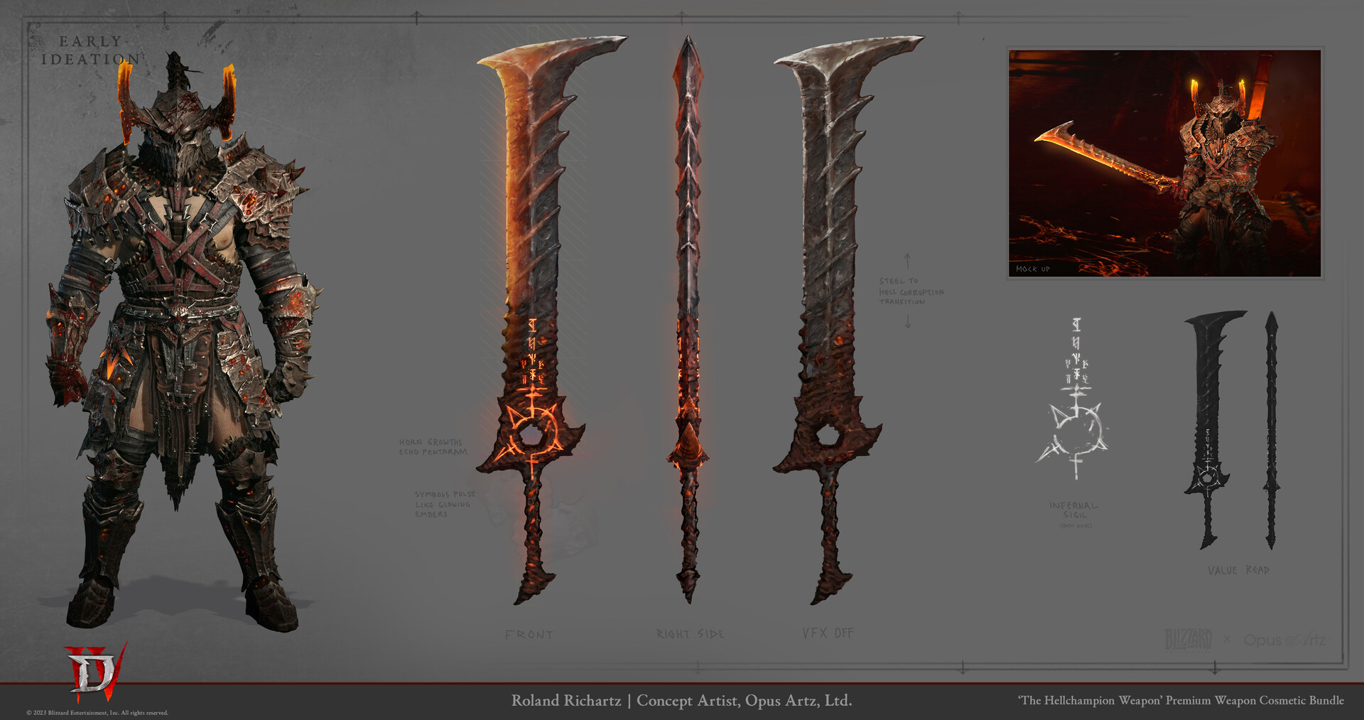 ArtStation - Diablo IV - Hell's Champion Weapons