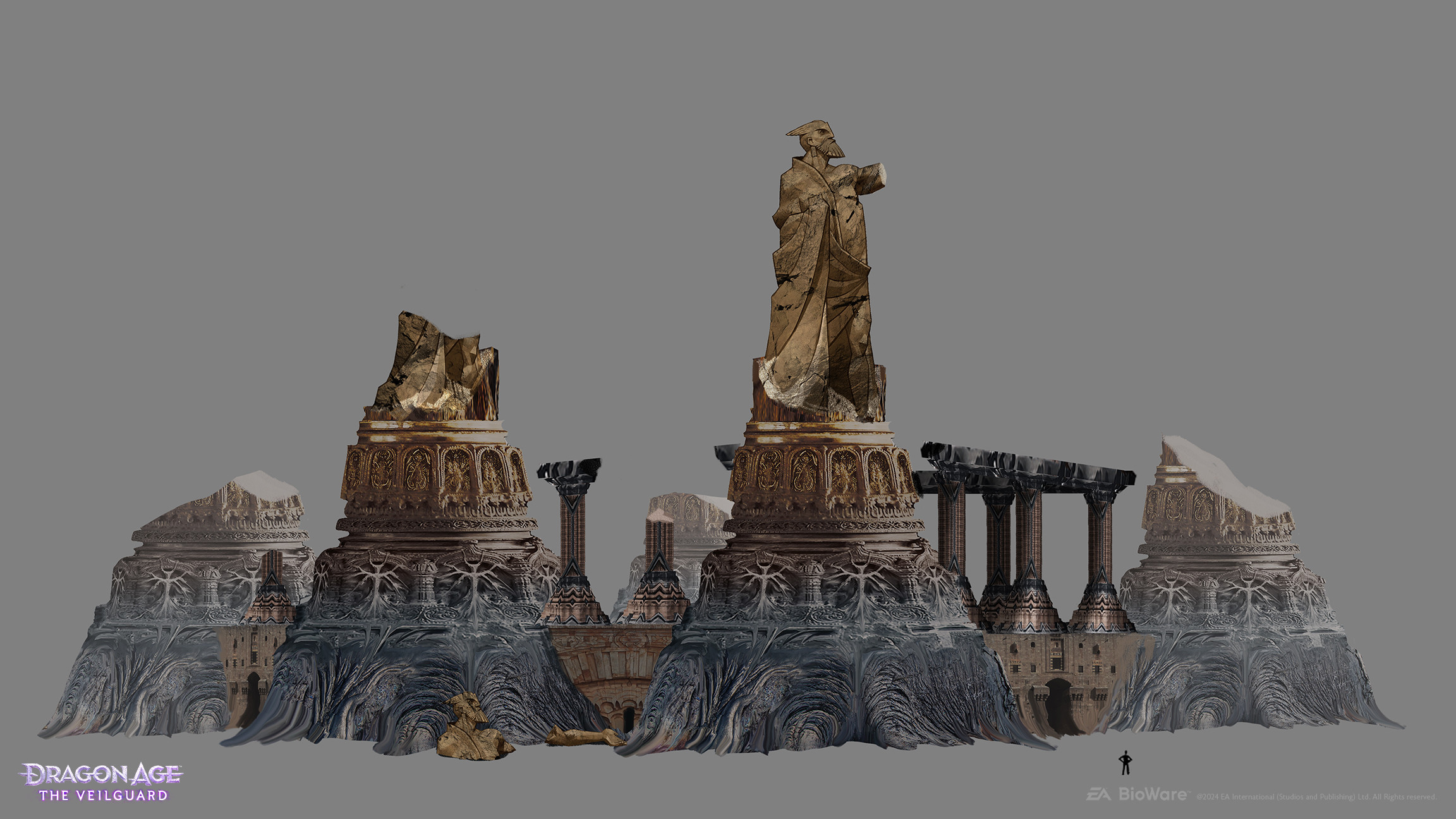 Putting the pieces together. Tevinter architecture built between the ruins of ancient elven material. 