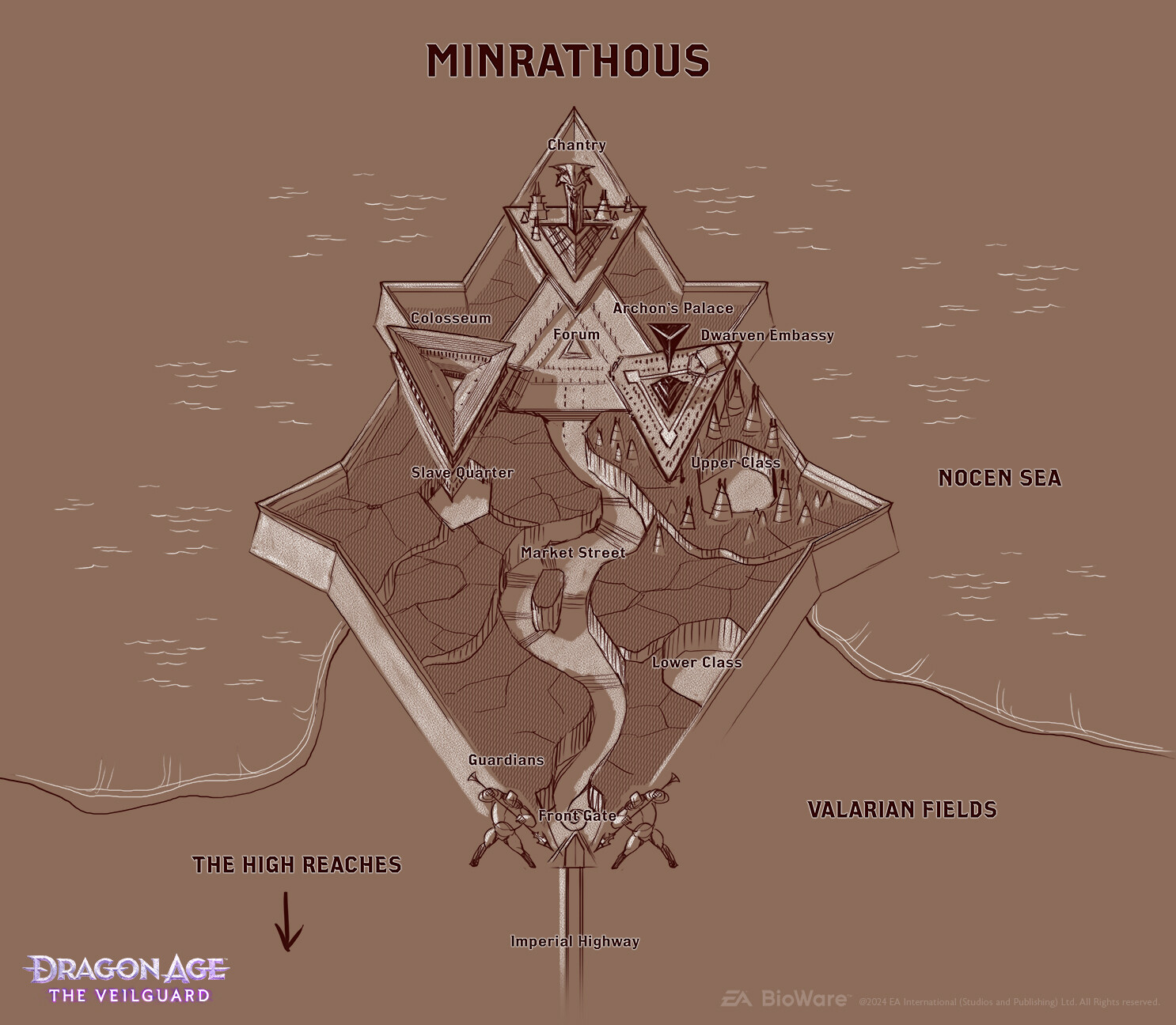 A map specifically designed to keep track of landmarks mentioned in the lore. 