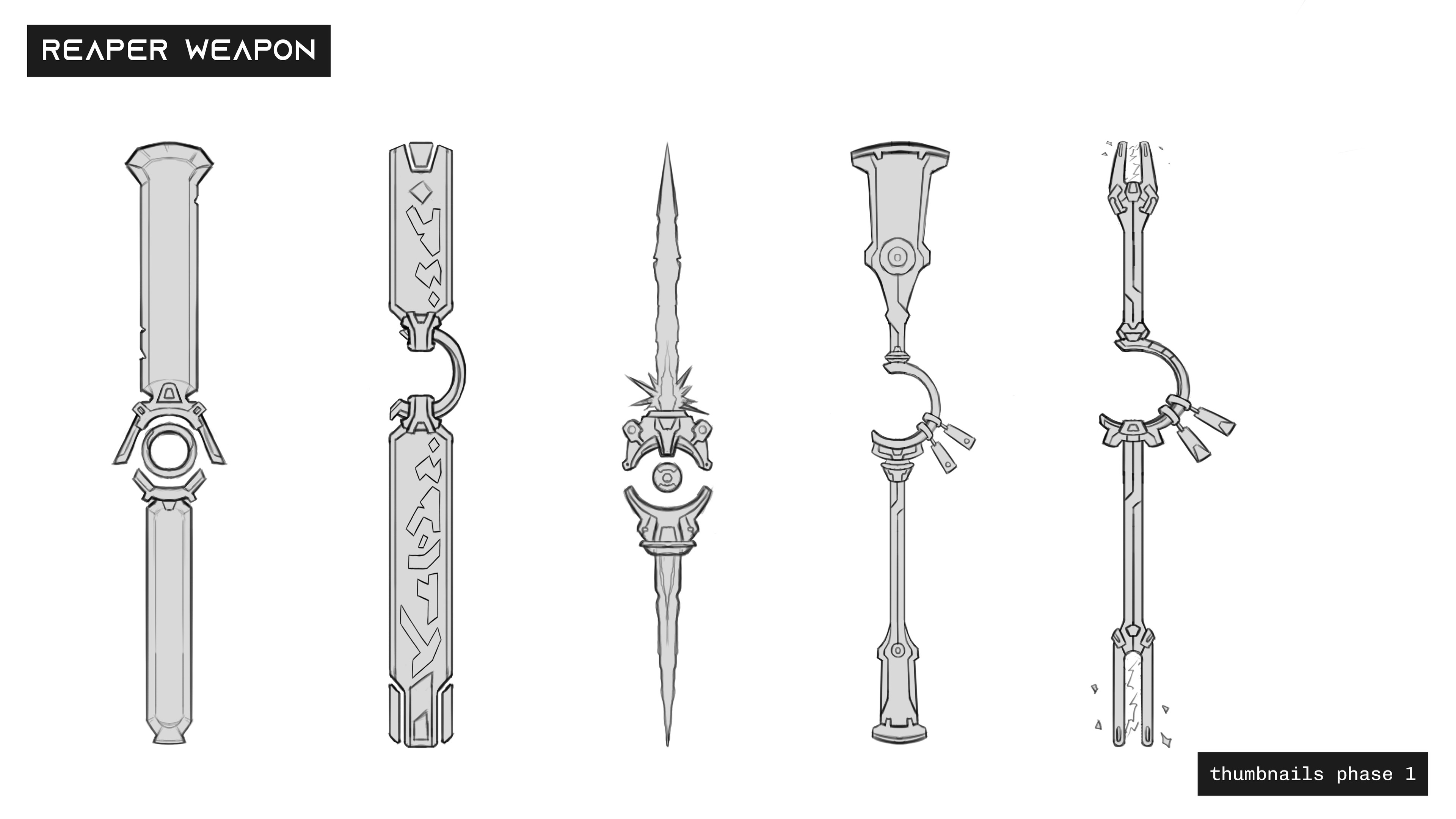 Designs of a floating weapon.