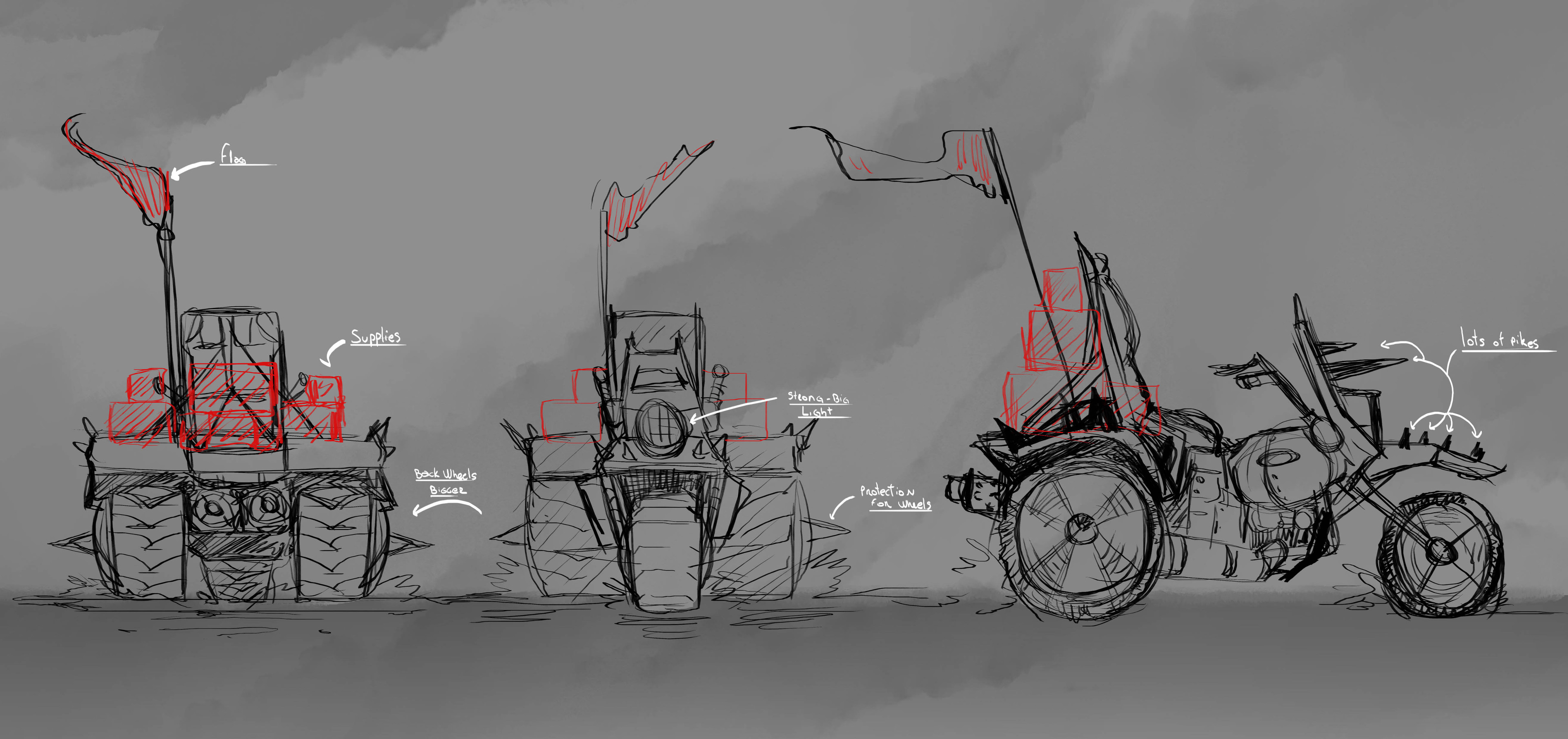 initial sketches before blender