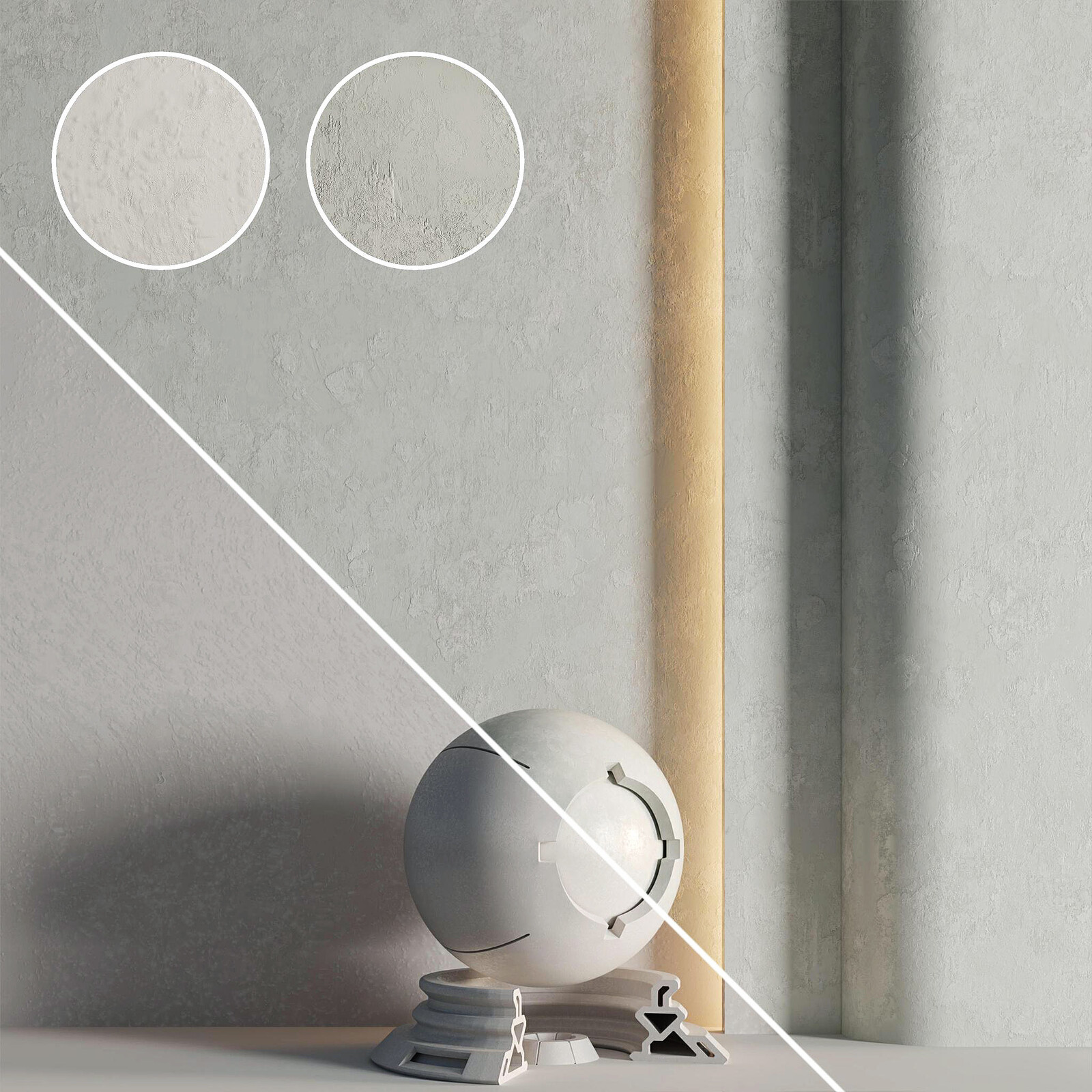 2 Mats | Decorative Plaster 02 | PBR | 4K