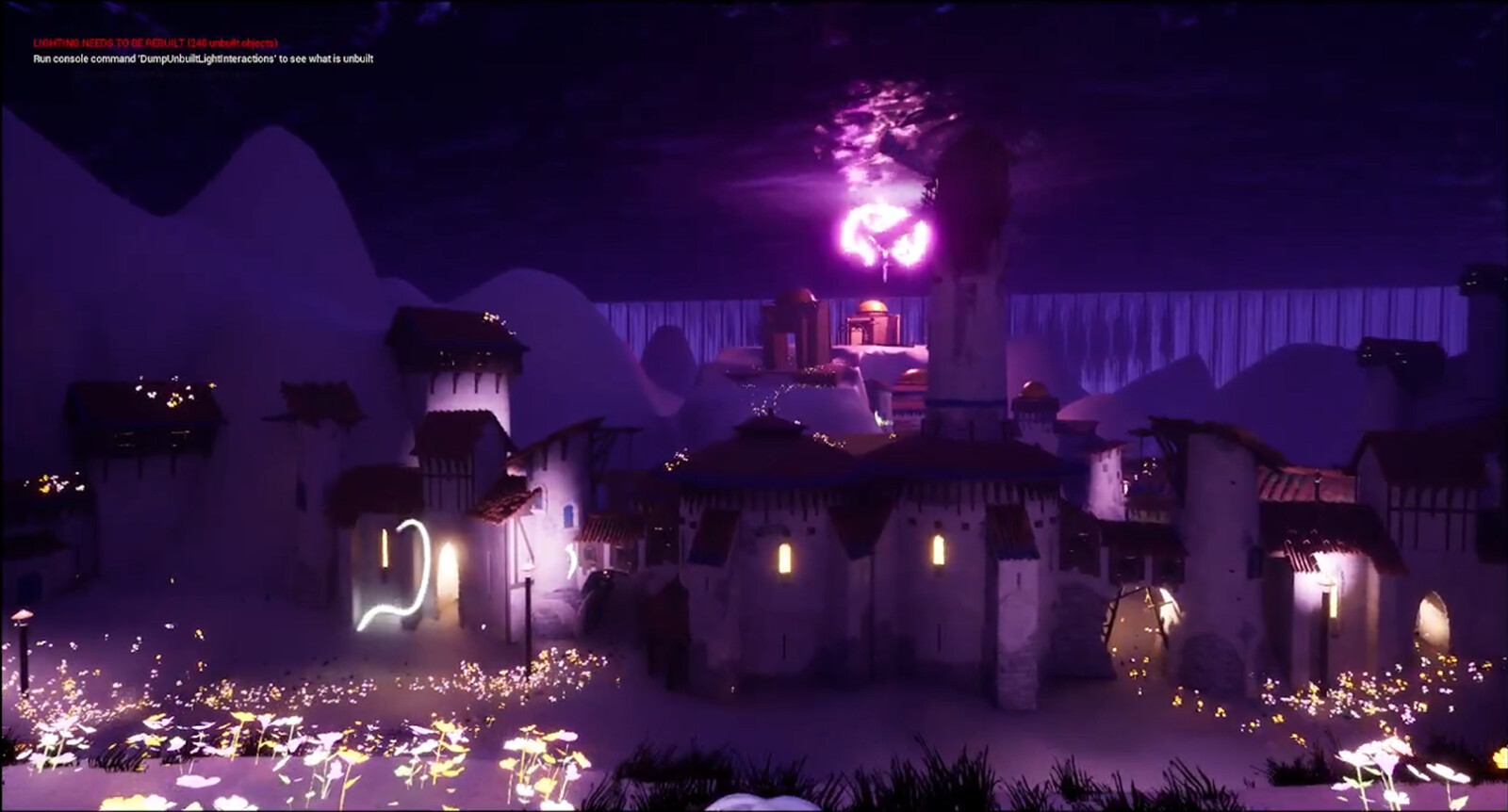 A town was built around a glowing orb deep underwater. This orb protects the people as long as they stay in the lights comfort, this orb is used as a power source to protect the town.