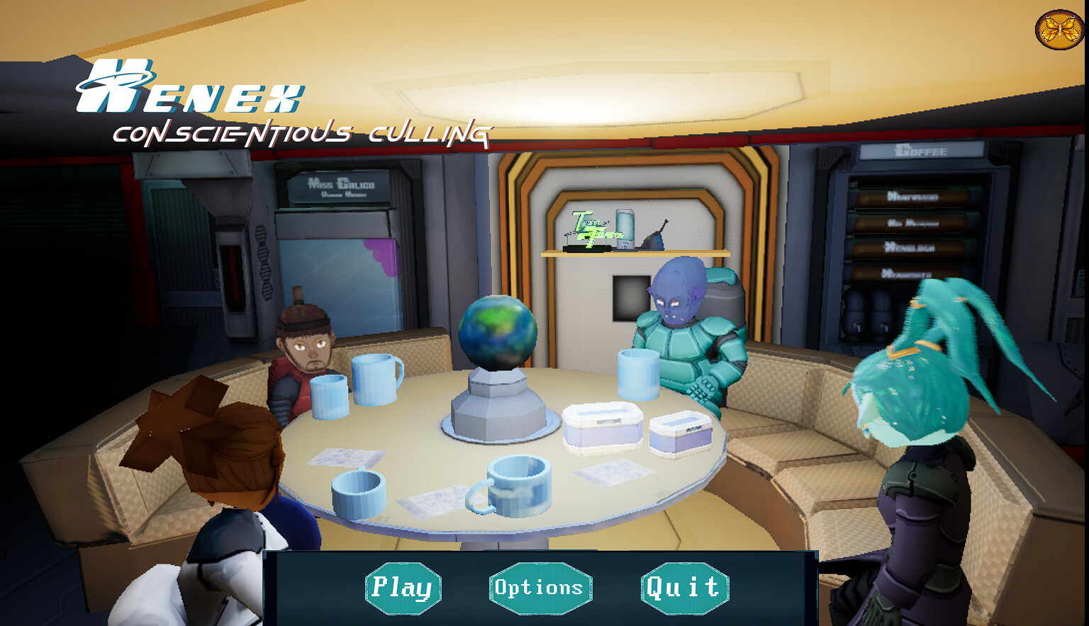 The main menu of Xenex is crucial it needs to tell a story of how this world works. 