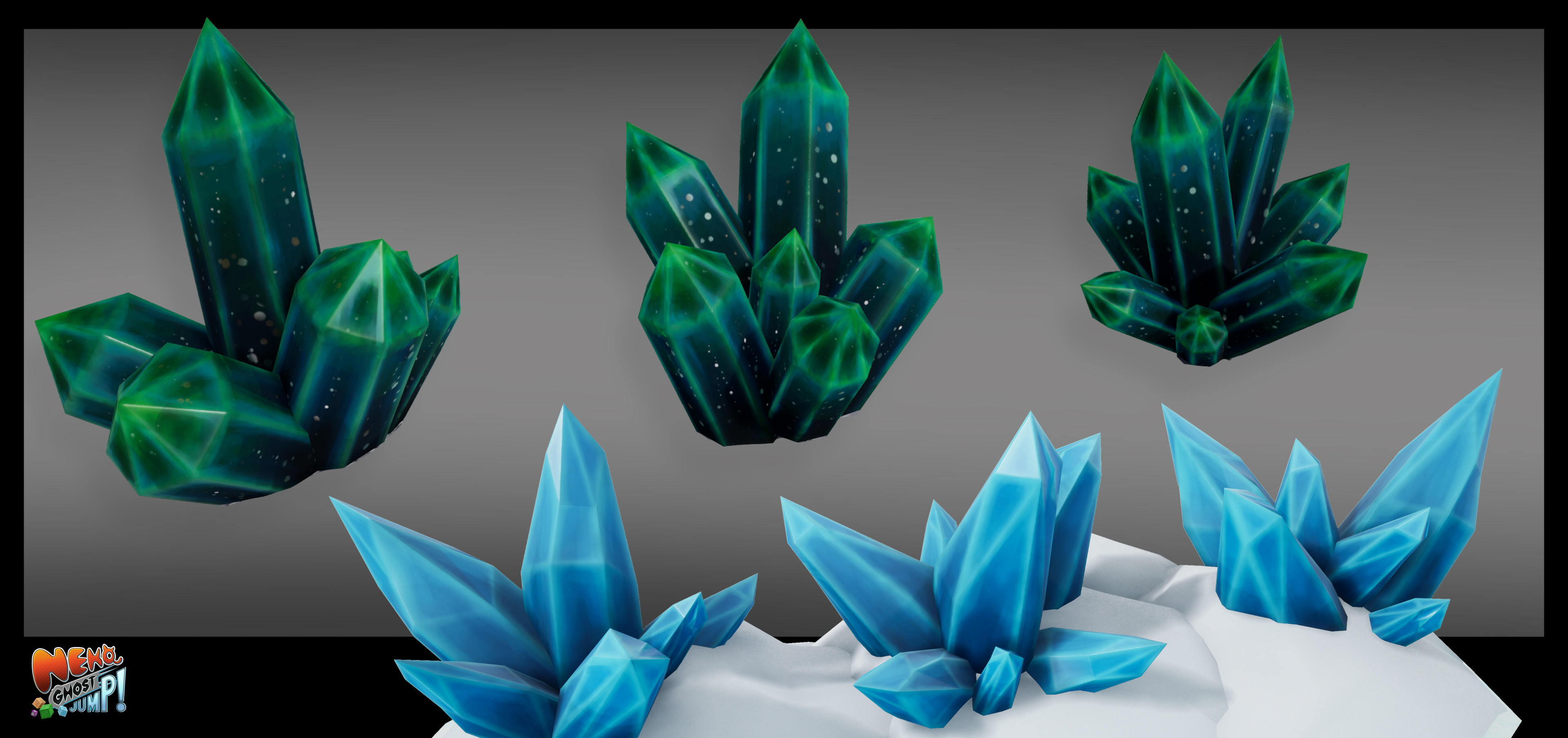 Low poly crystals 