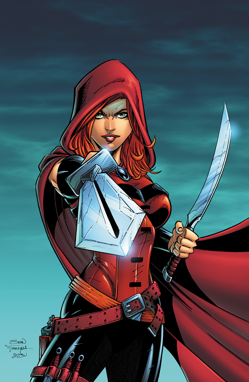 Scarlet Huntress art book 2024 cover 

Lines and colors by Sean Forney

Scarlet Huntress is a registered trademark and copyright Stephanie and Sean Forney