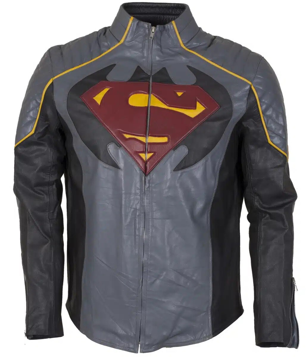 Superman leather motorcycle jacket on sale
