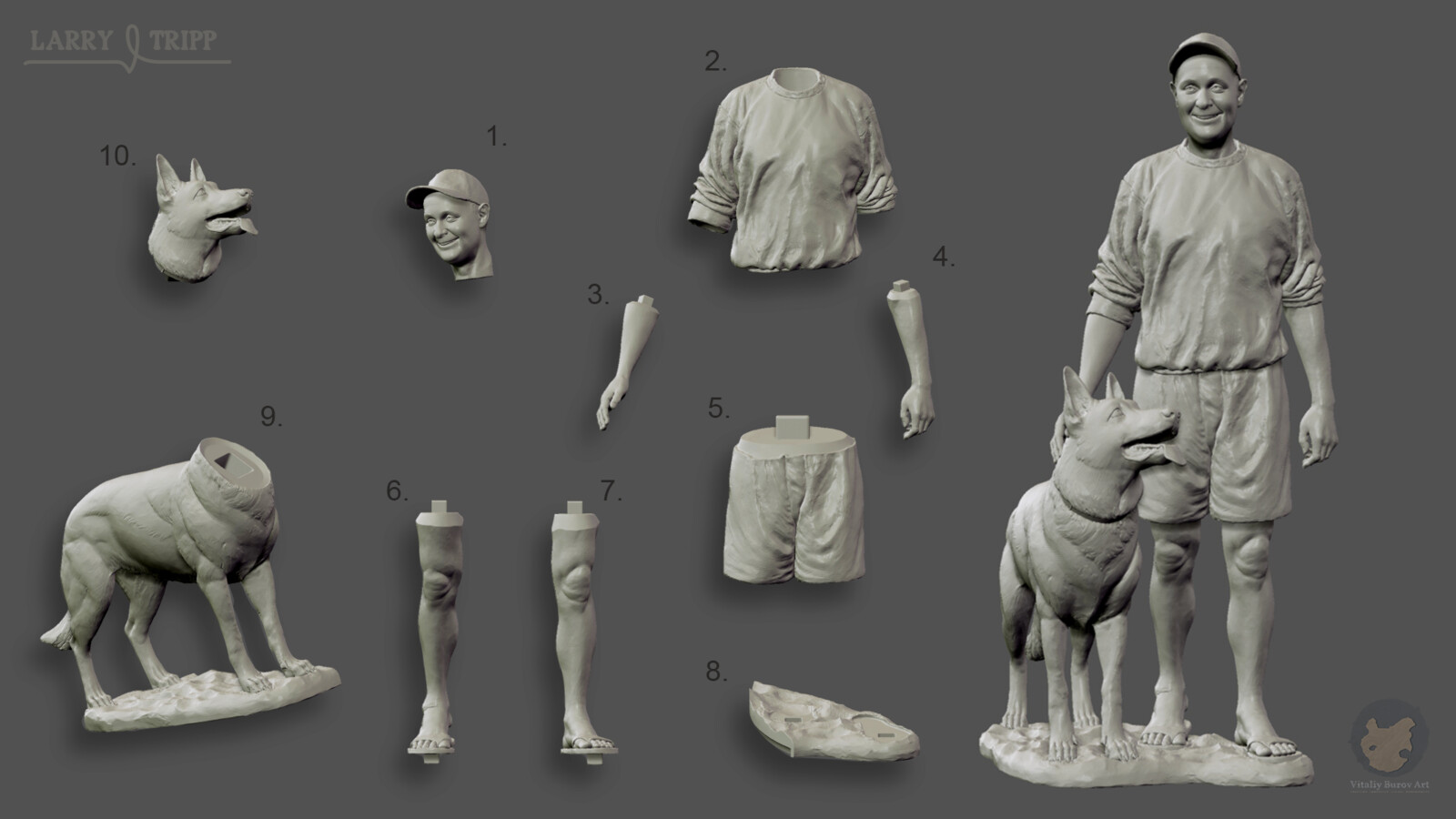Separated in 10 parts and prepared for 3D print
