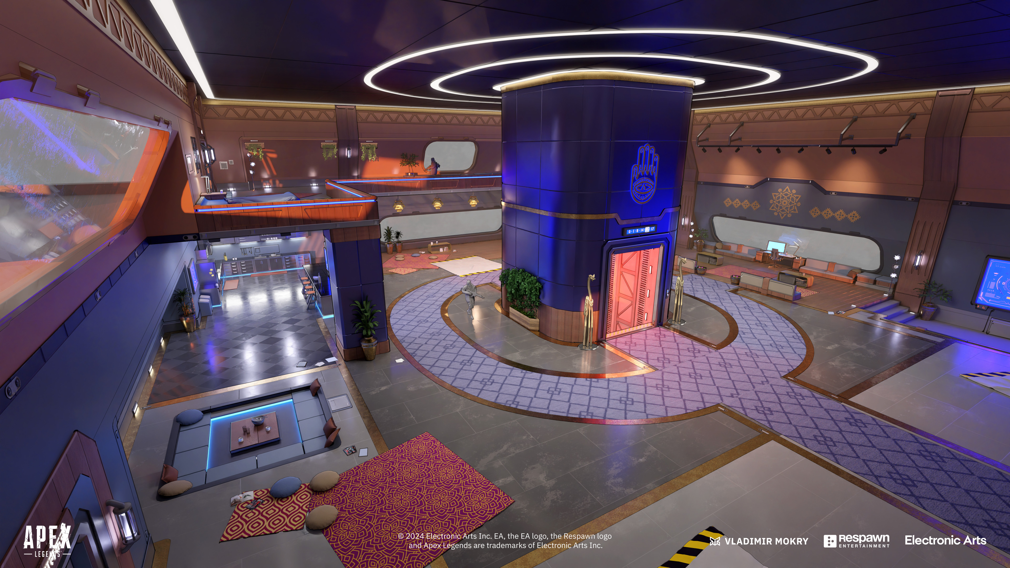 Top Floor - Suite. Signs and statues by Kevin Yang