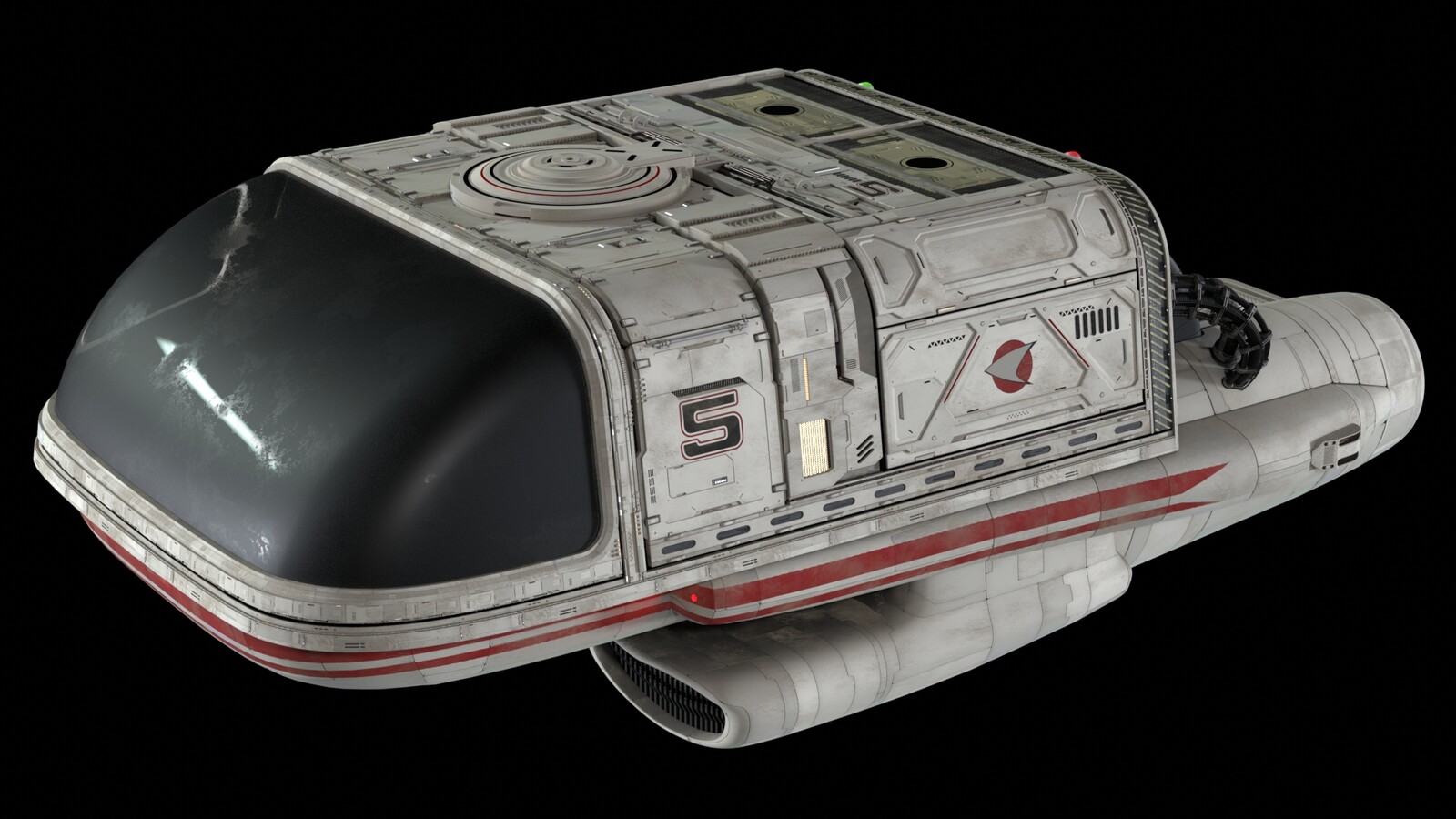 Decals are all texture painted on now.  

Pretty much done with the outside, now to work on the inside details.