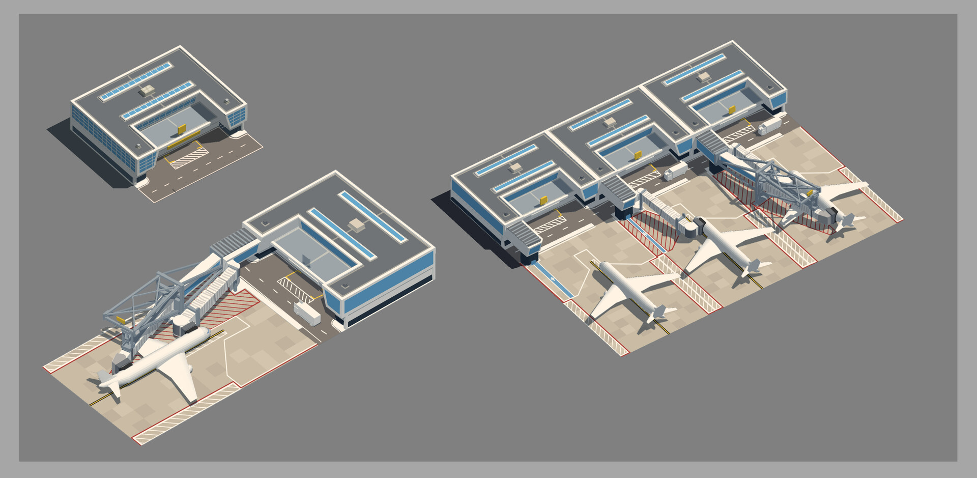Dainius Obcarskas - Airport Game Module Buildings Concept Art