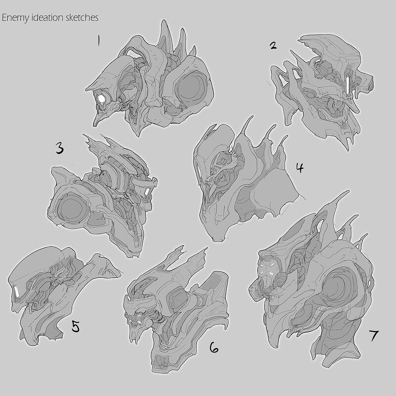 Bio Mechanical creature Ideation Sketches