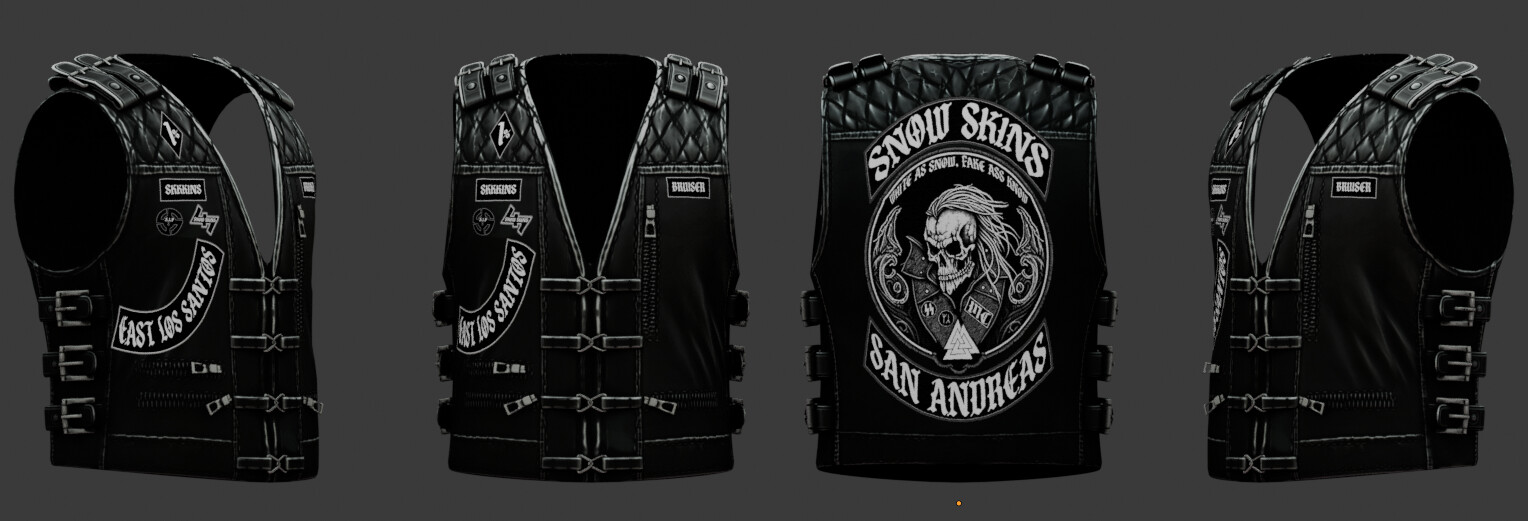 ArtStation 3D Model Biker vest SSN (GTA V Mod)