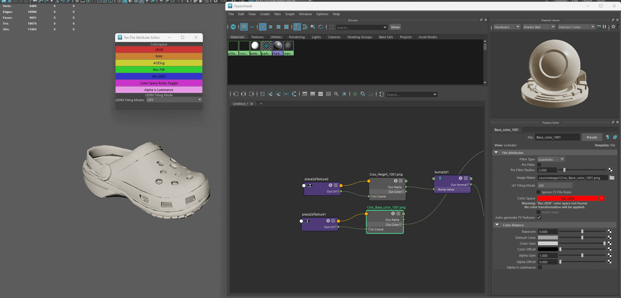 All UDIM Tiling Modes are located under a drop down menu making it easy to change 1 or multiple file nodes