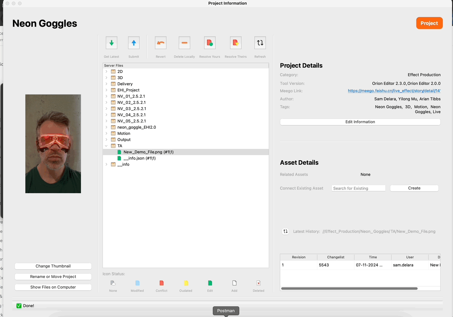 Submit versioned controlled changes to your files. 