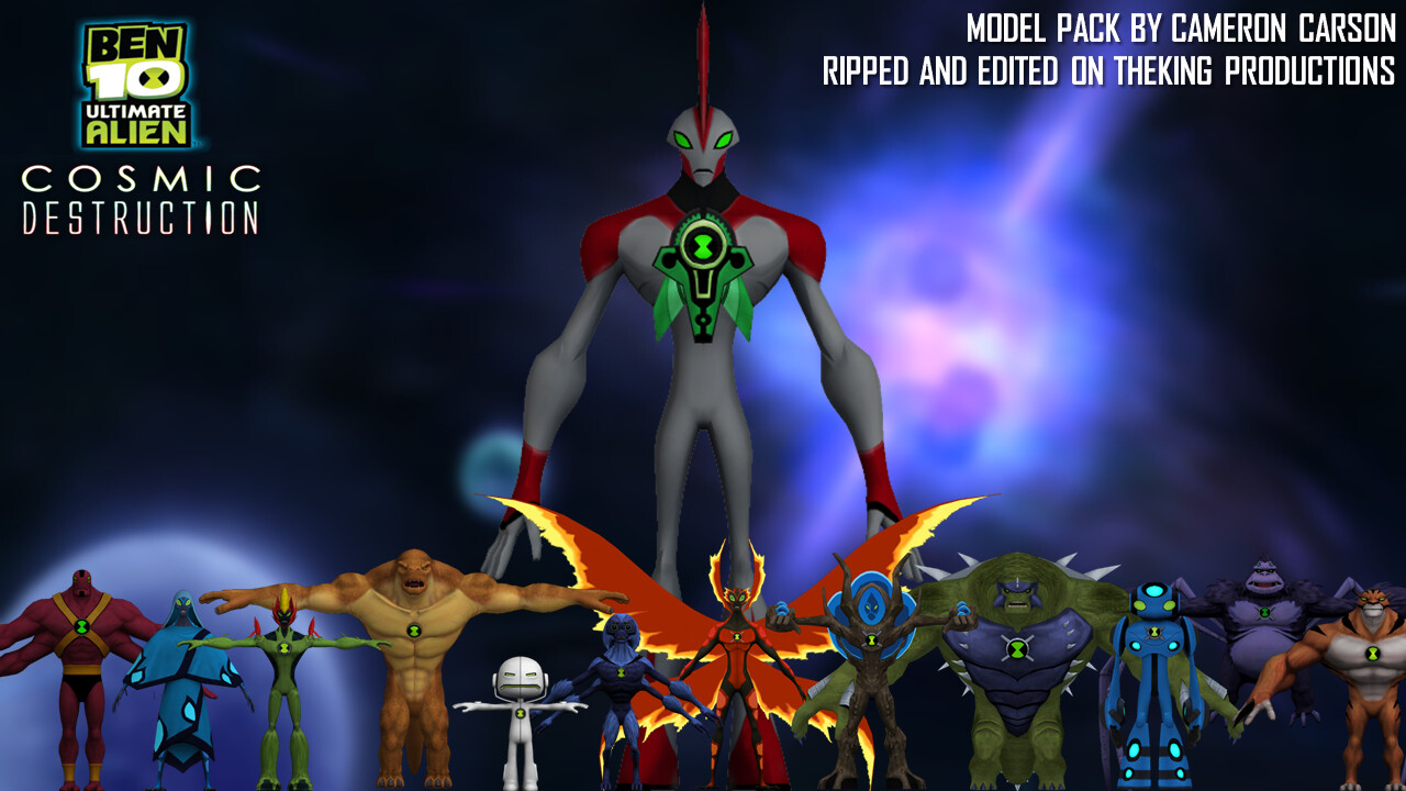 A dark alien with glowing blue markings and techno goggles stands against a  pink and purple nebula background. on Craiyon, image size:1280x720