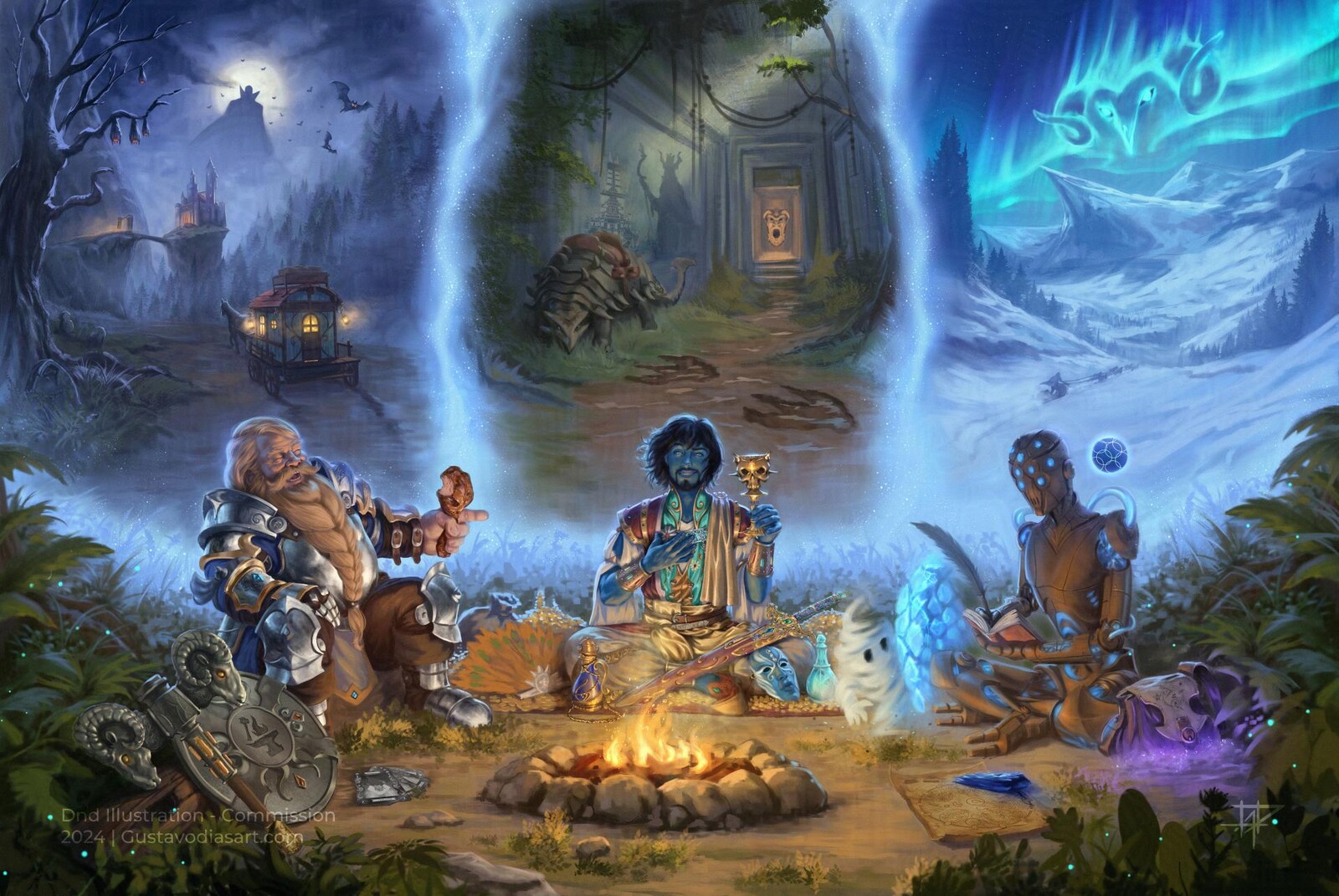The gathering of adventurers - Dnd Illustration