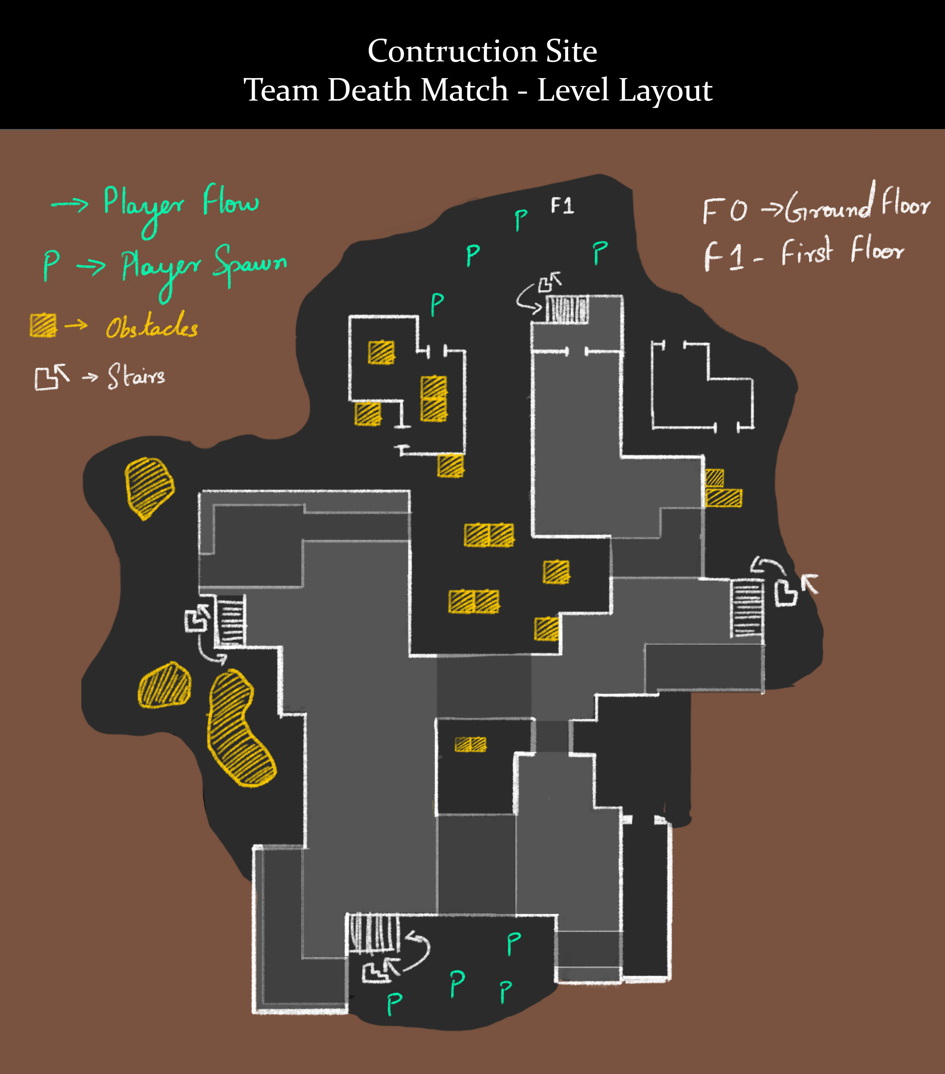 I felt the level had a lot of empty spaces so I added a few more rooms and extra pathways. 