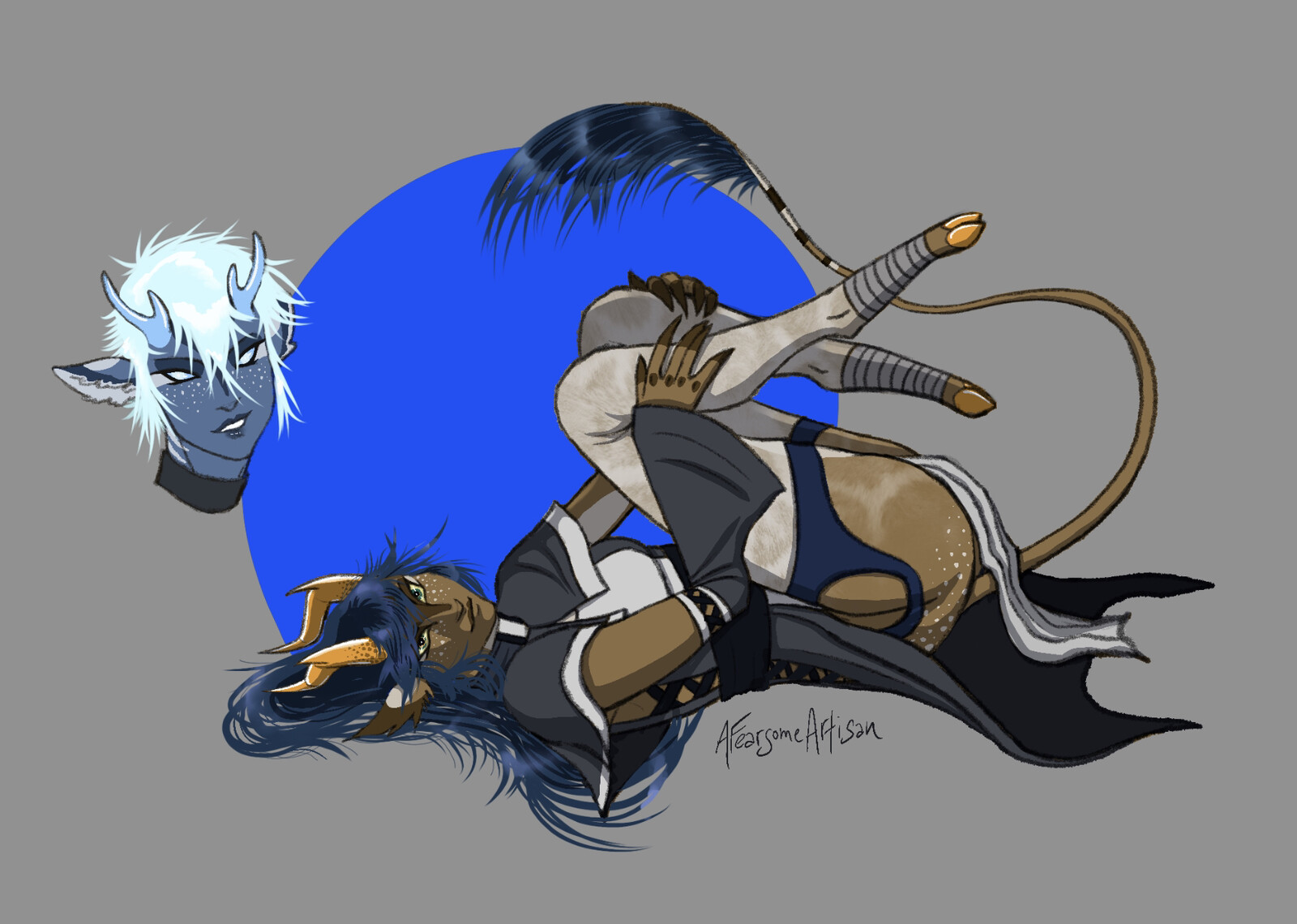 Character design for a satyr warlock