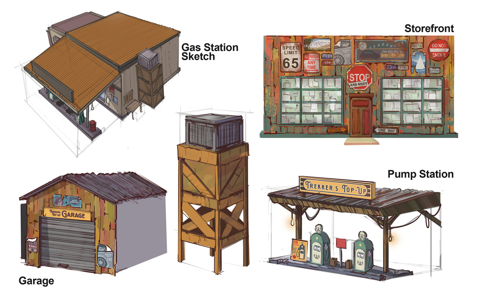 Original Gas Station Ideas/Sketches