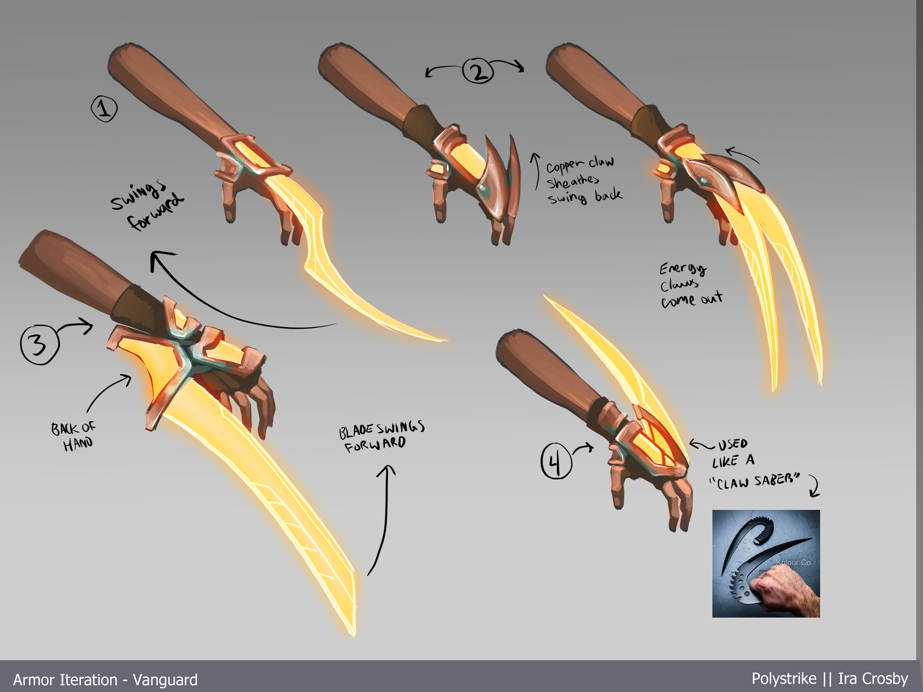 Hand-scythe designs for the Vanguard.