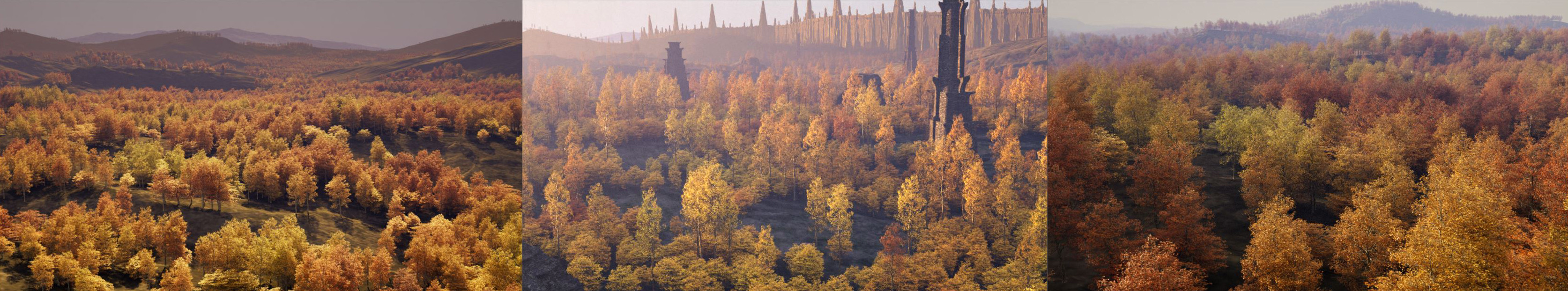 Octane Blender tests. Created world-space noise driven color variation on scattered trees. Did research to better understand Octane's volumetrics.