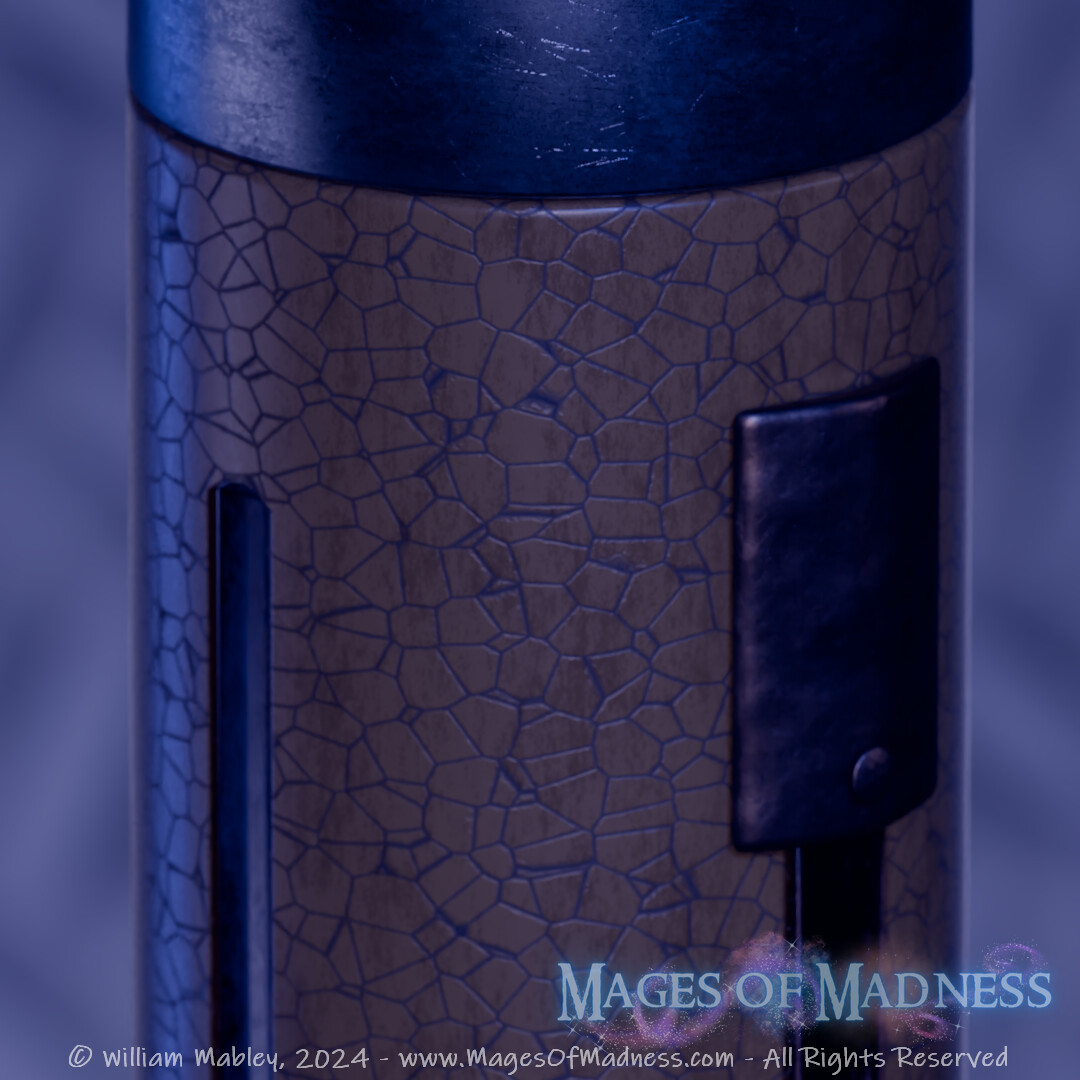 As best as I can tell, none of the versions of the prop have a fully brass switch with a rivet, but that's what I laned on as what felt right. I imagine it was a repair done with parts on hand.   