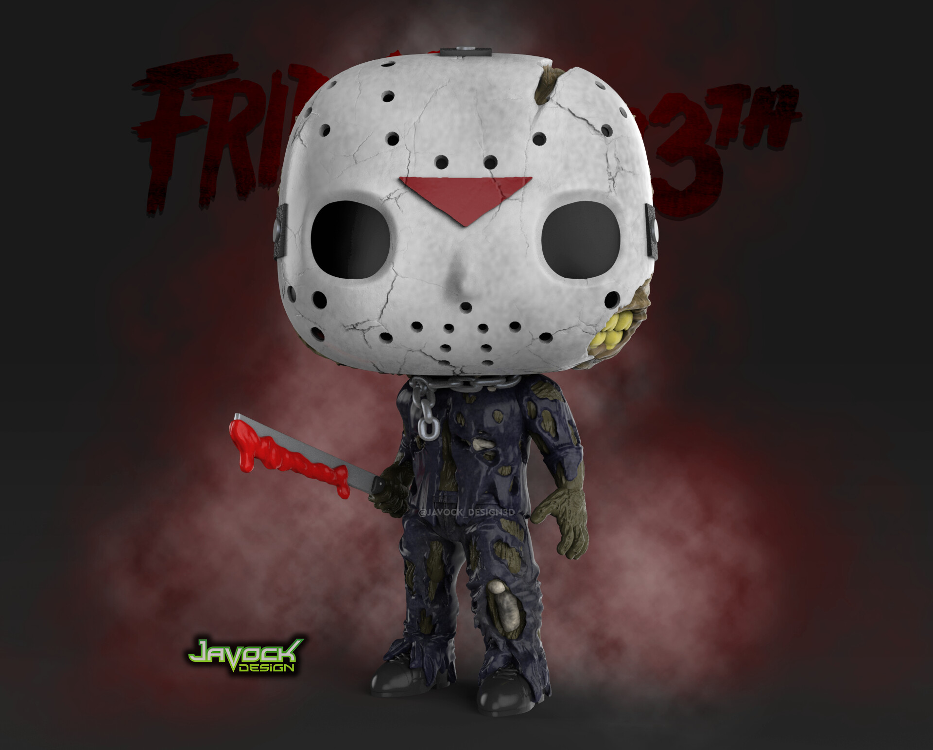ArtStation Jason Voorhees Friday the 13th Part 7 Funko Pop Custom