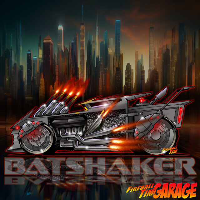 Batshaker Batmobile Concept Art by Fireball Tim Garage