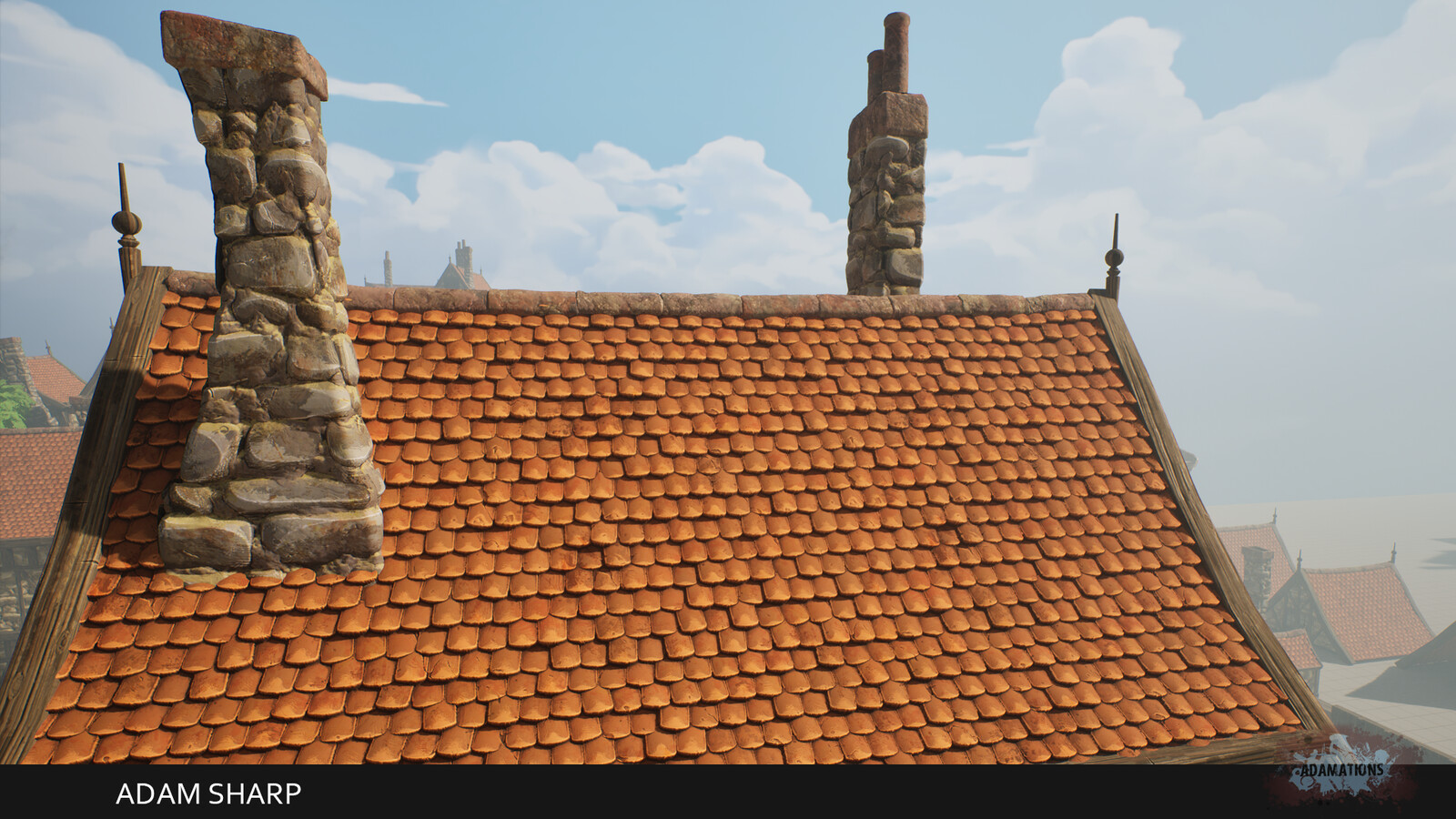 Tinted example of how the rooftile mat is being used inside UE5